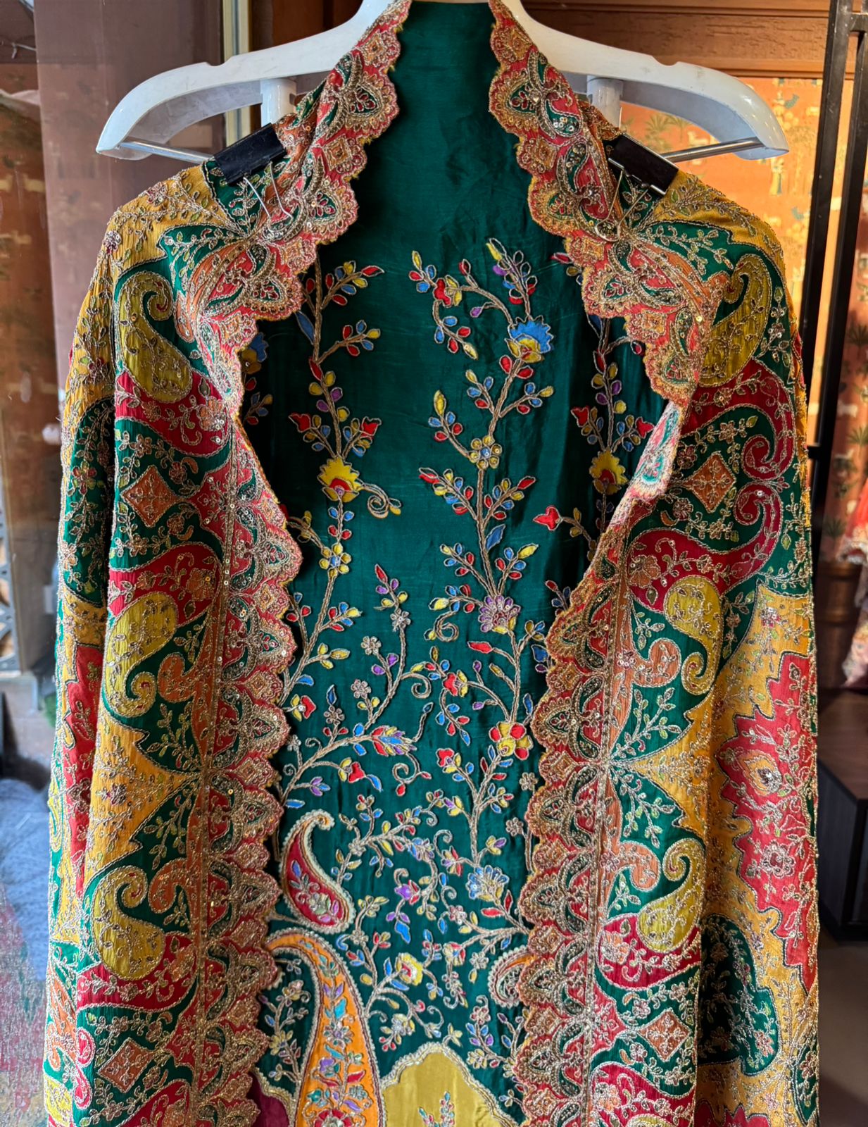 Mughal and Persian textile artistry style outfit