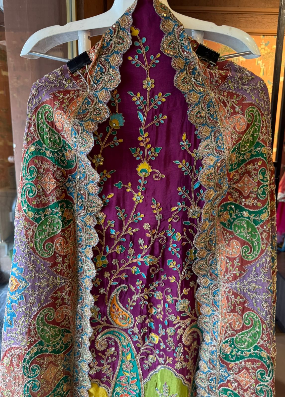 Mughal and Persian textile artistry style outfit