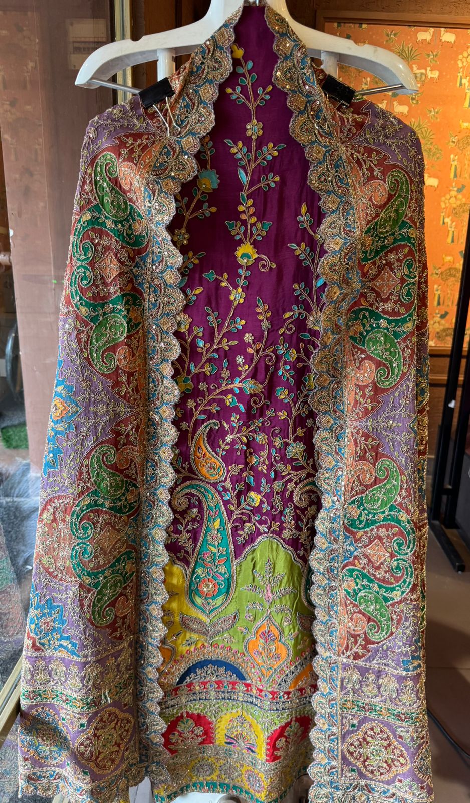 Mughal and Persian textile artistry style outfit