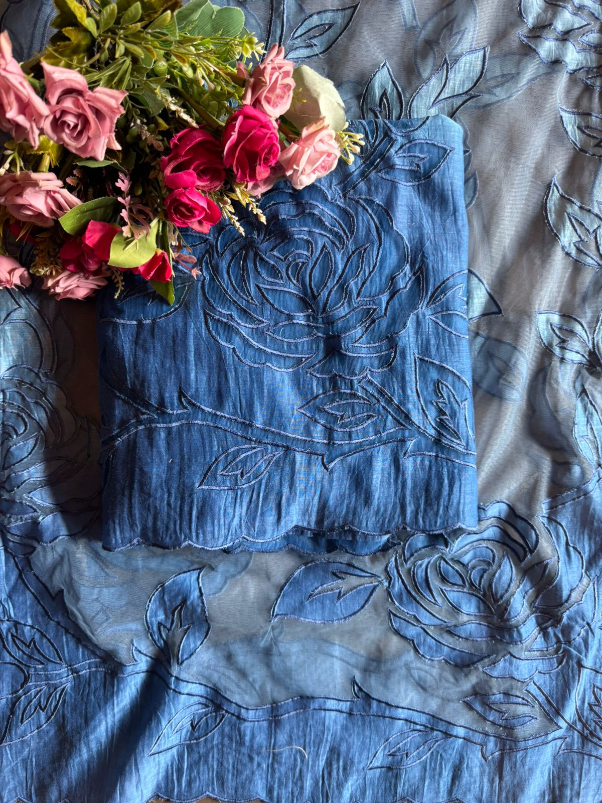 Pure Mul Chanderi ombré shades unstitched Kurta