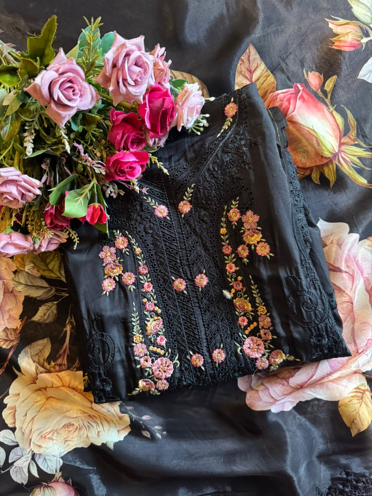 Soft organza Unstitched Shirt