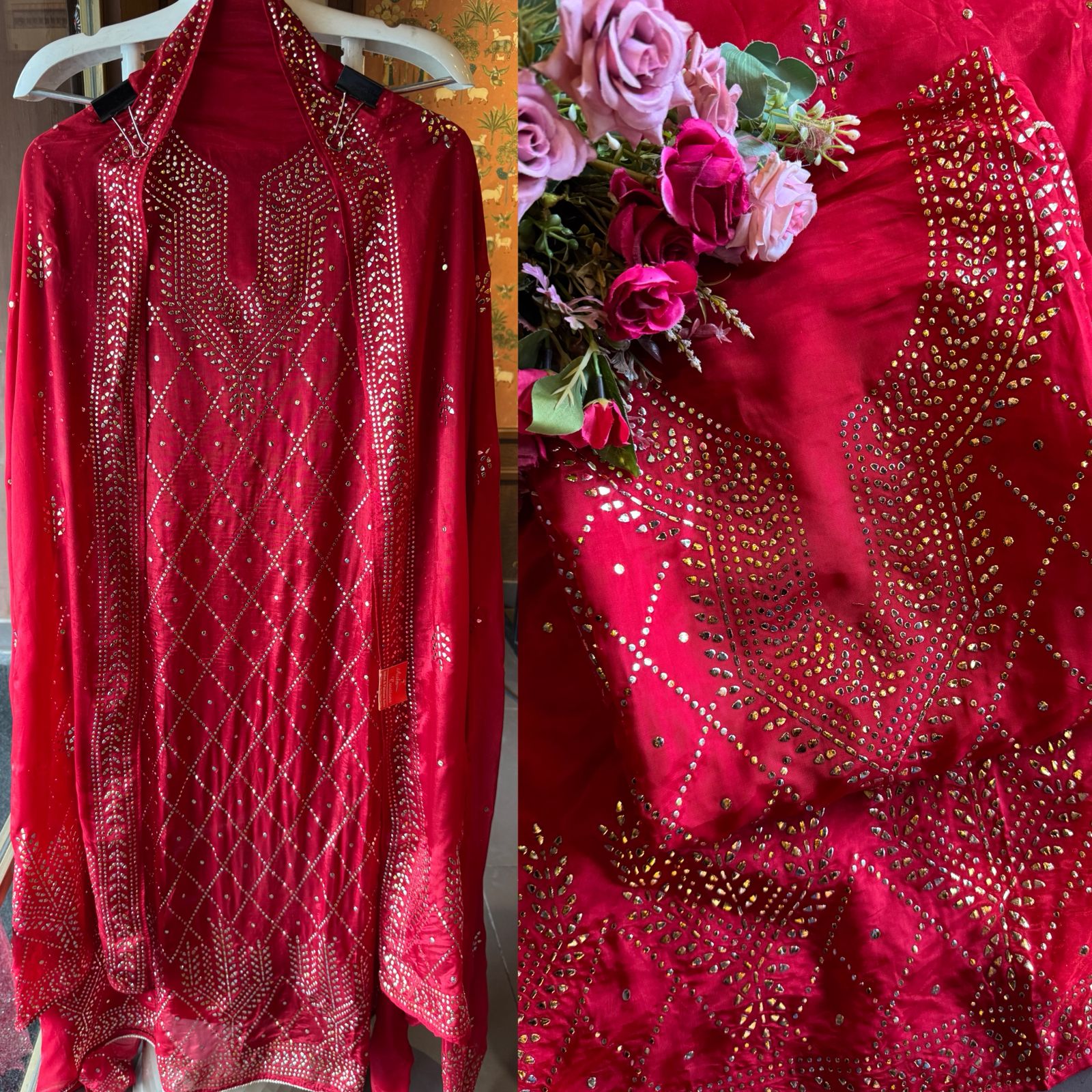 Glass tissue Unstitched Kurta