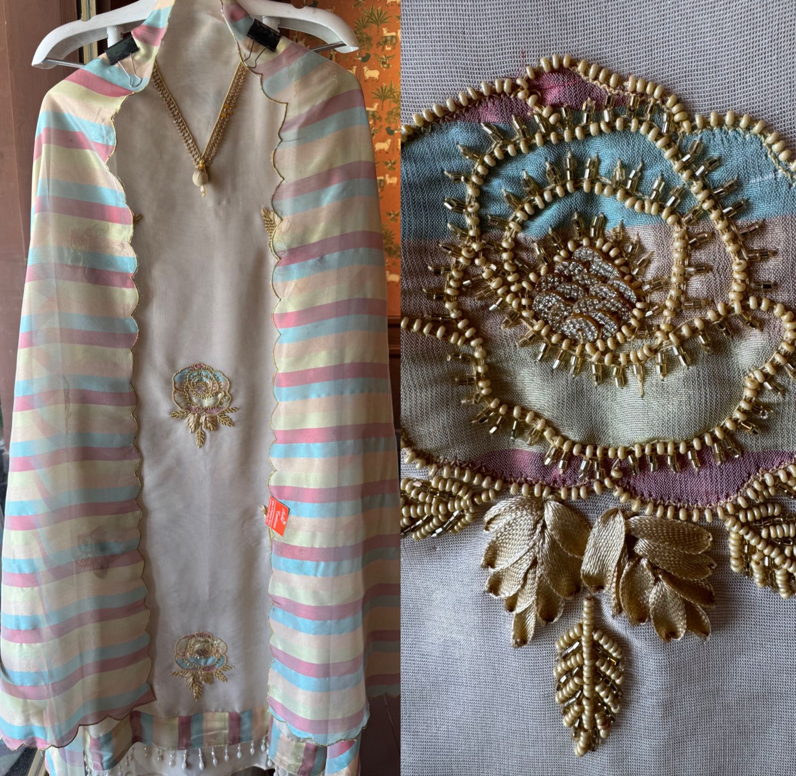 Organza Silk Unstitched Shirt