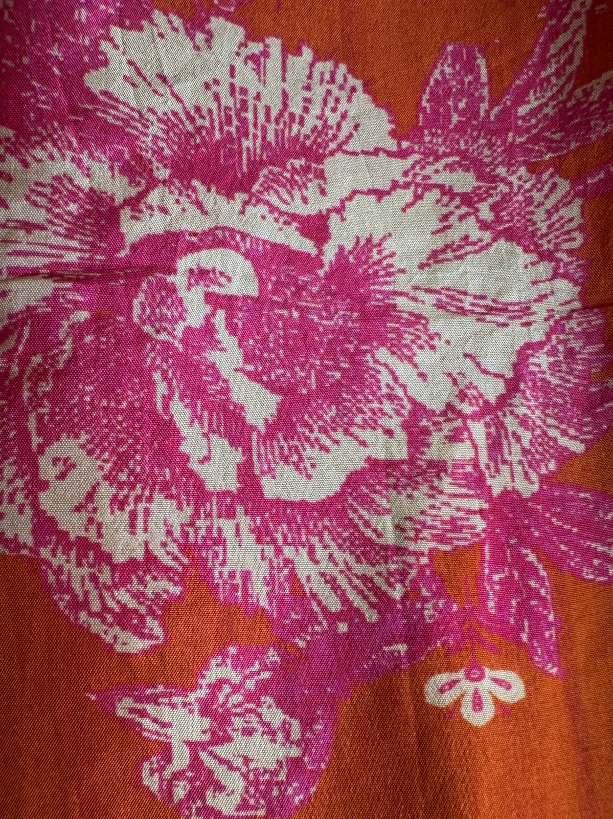 Dual-shade orange and pink half-half style Shirt