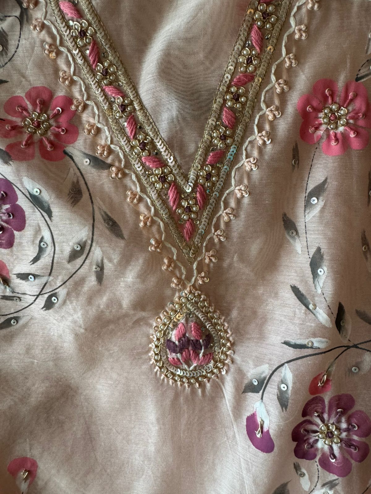 Pure chanderi unstitched Suit