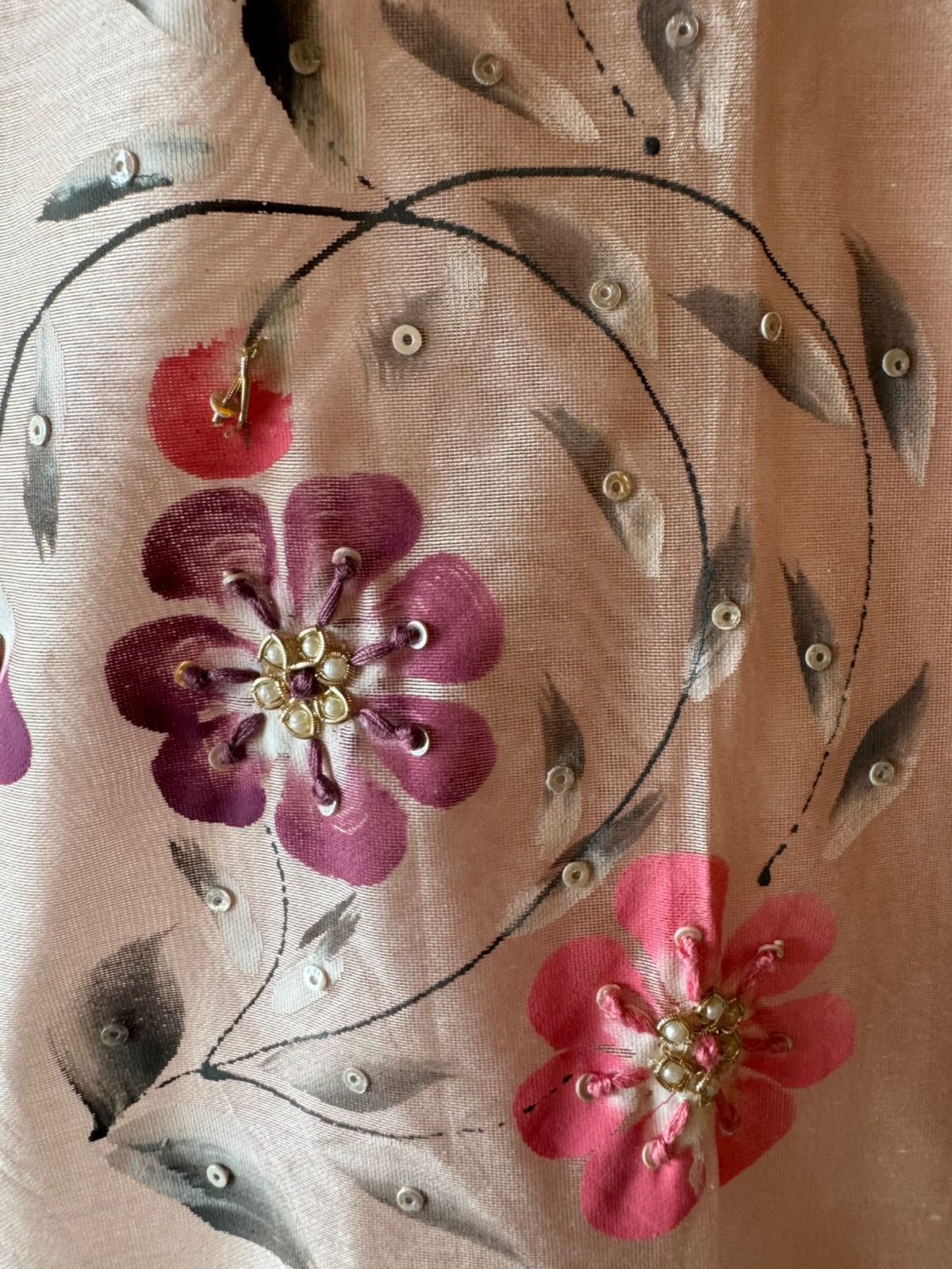 Pure chanderi unstitched Suit