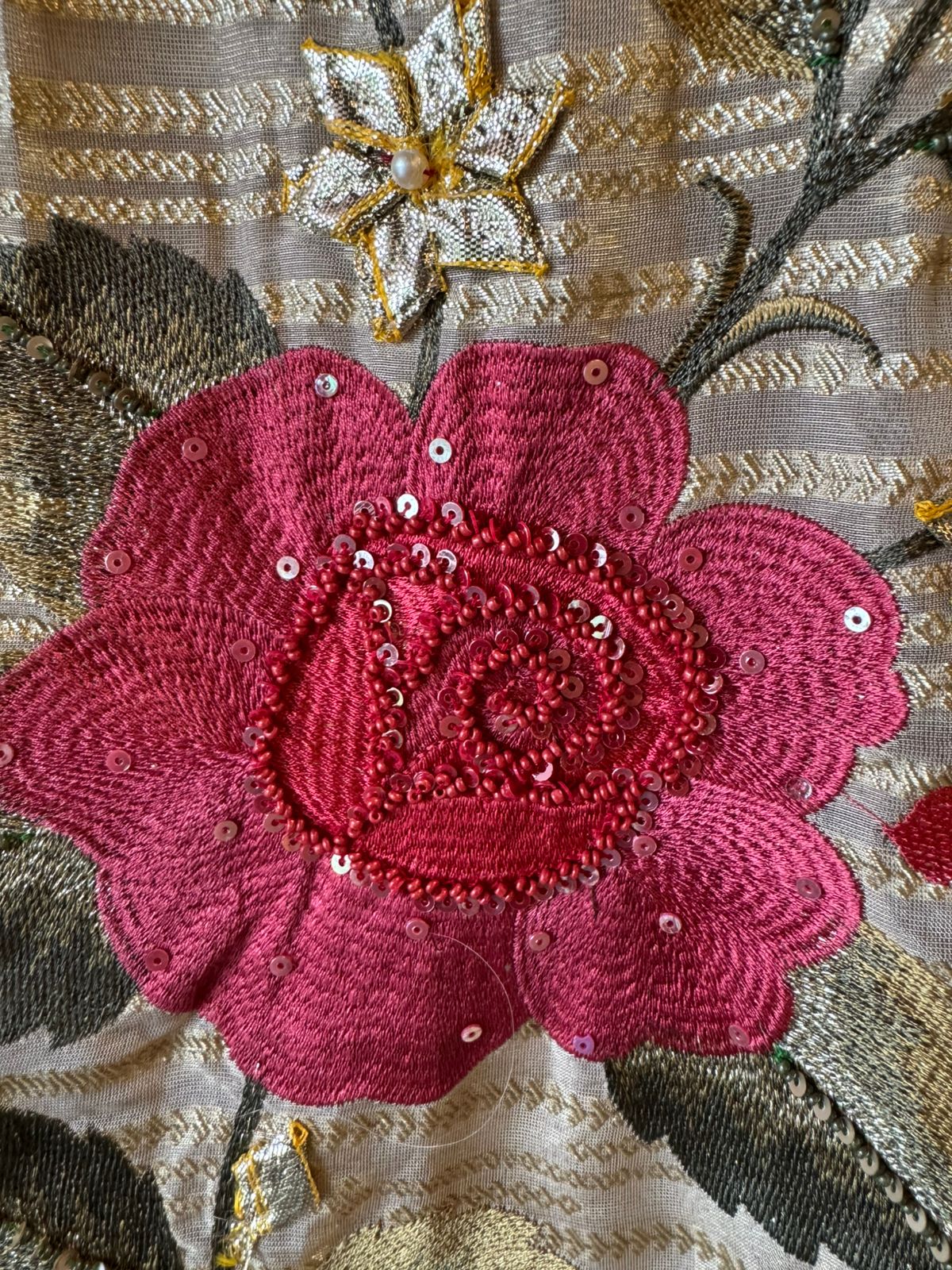 Self woven Shimmer tissue unstitched Shirt