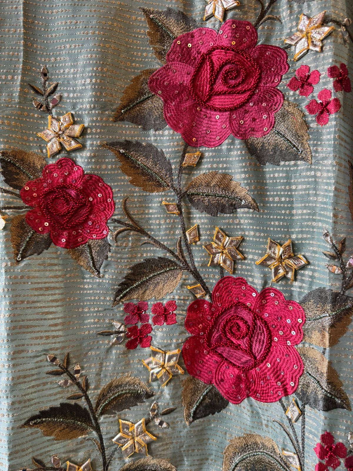 Self woven Shimmer tissue unstitched Shirt