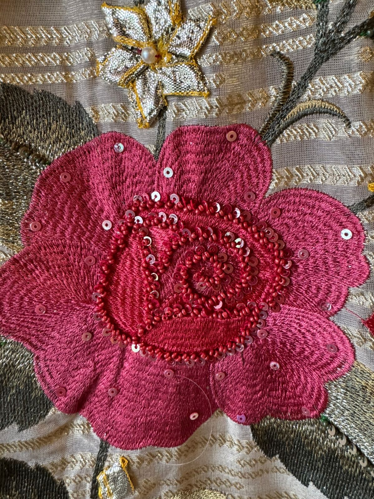 Self woven Shimmer tissue unstitched Shirt