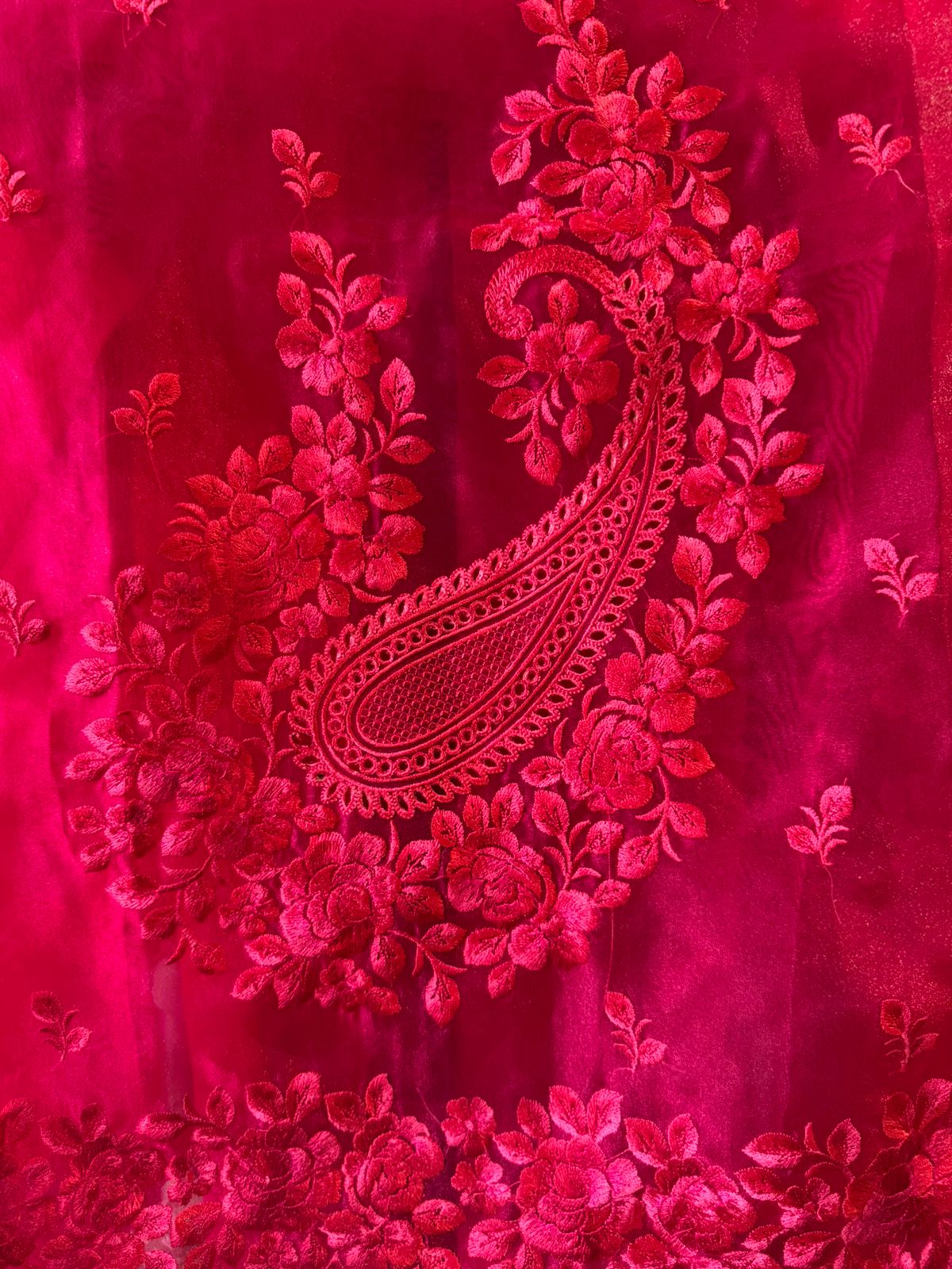 Glass tissue Heavy floral thread embroidered Suit