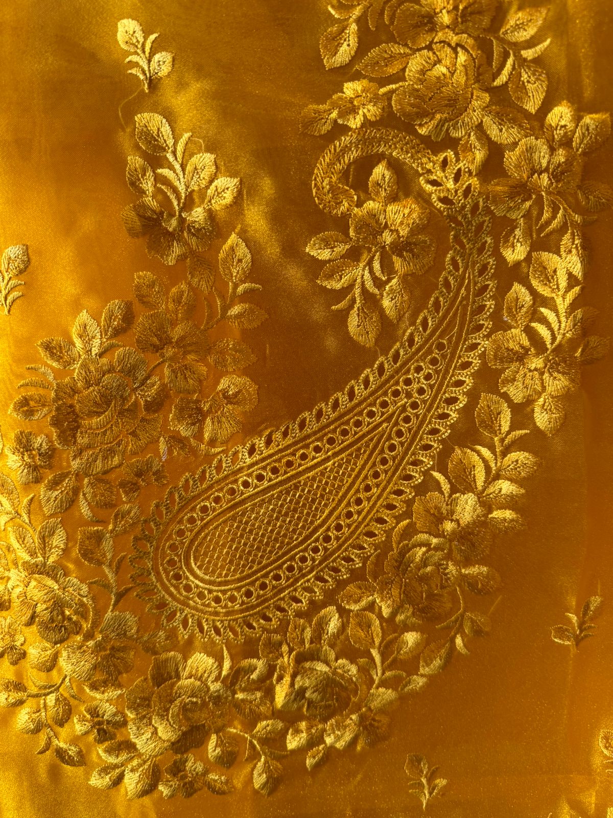 Glass tissue Heavy floral thread embroidered Suit