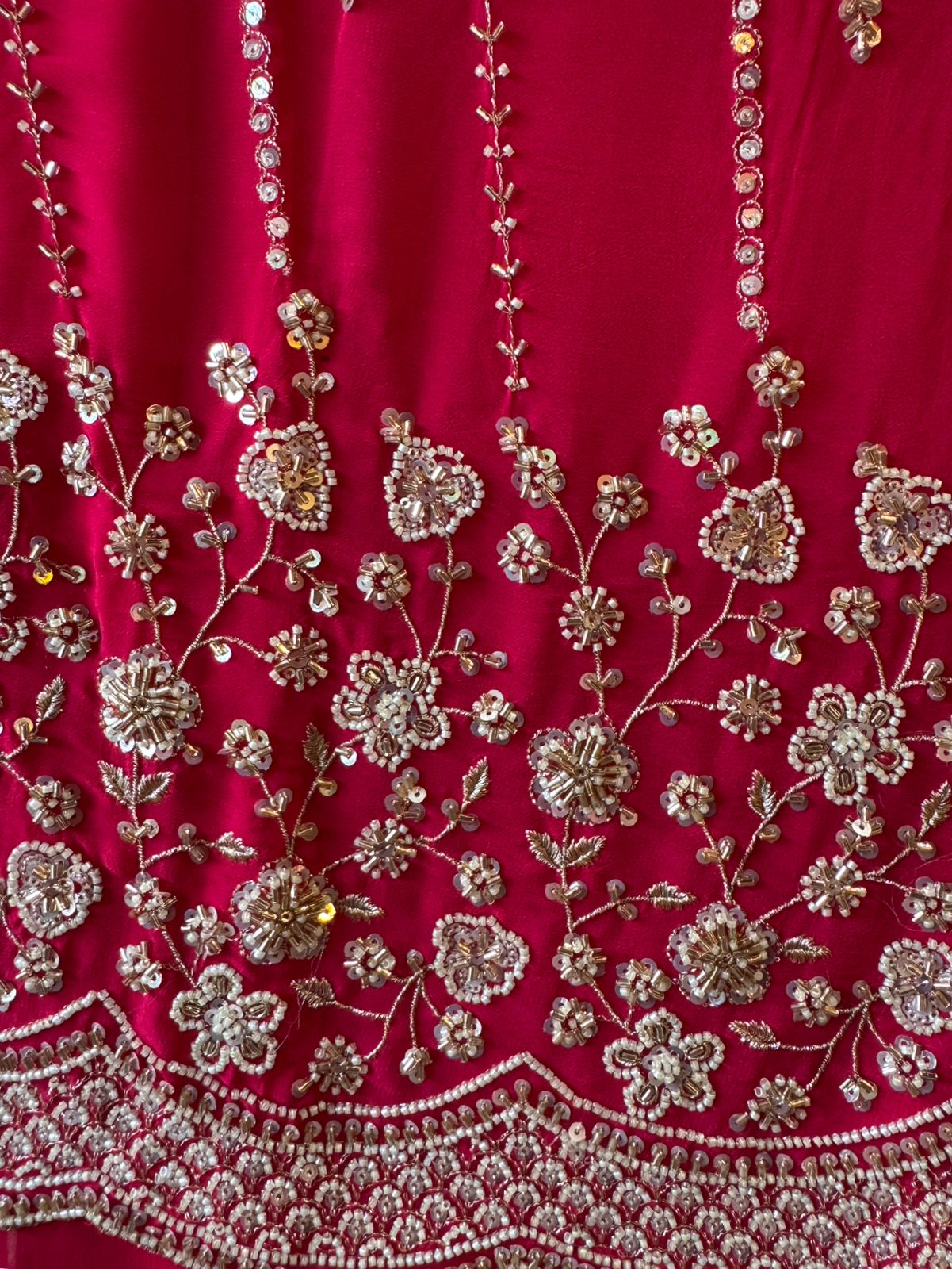 Cherry red ethnic suit