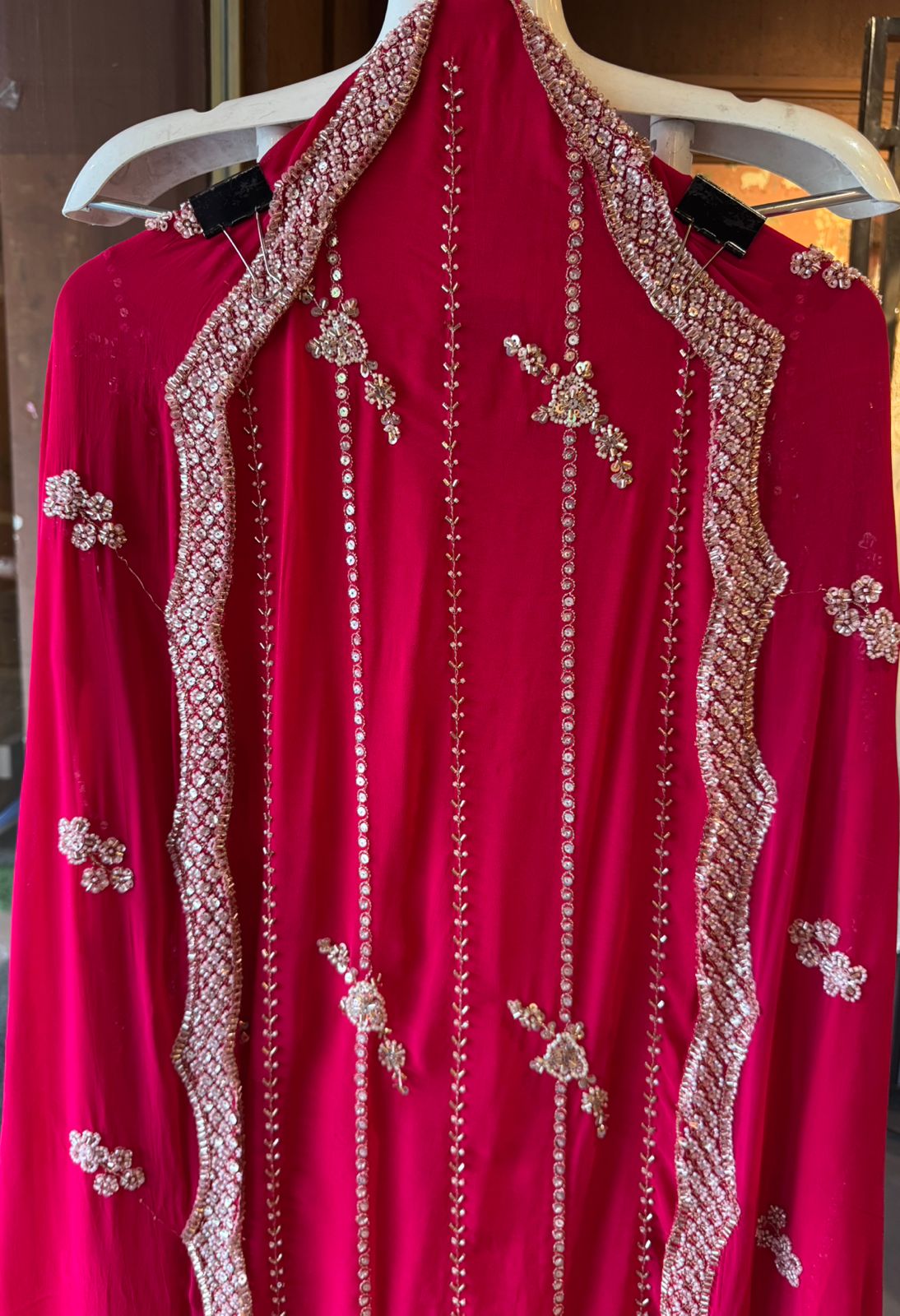 Cherry red ethnic suit
