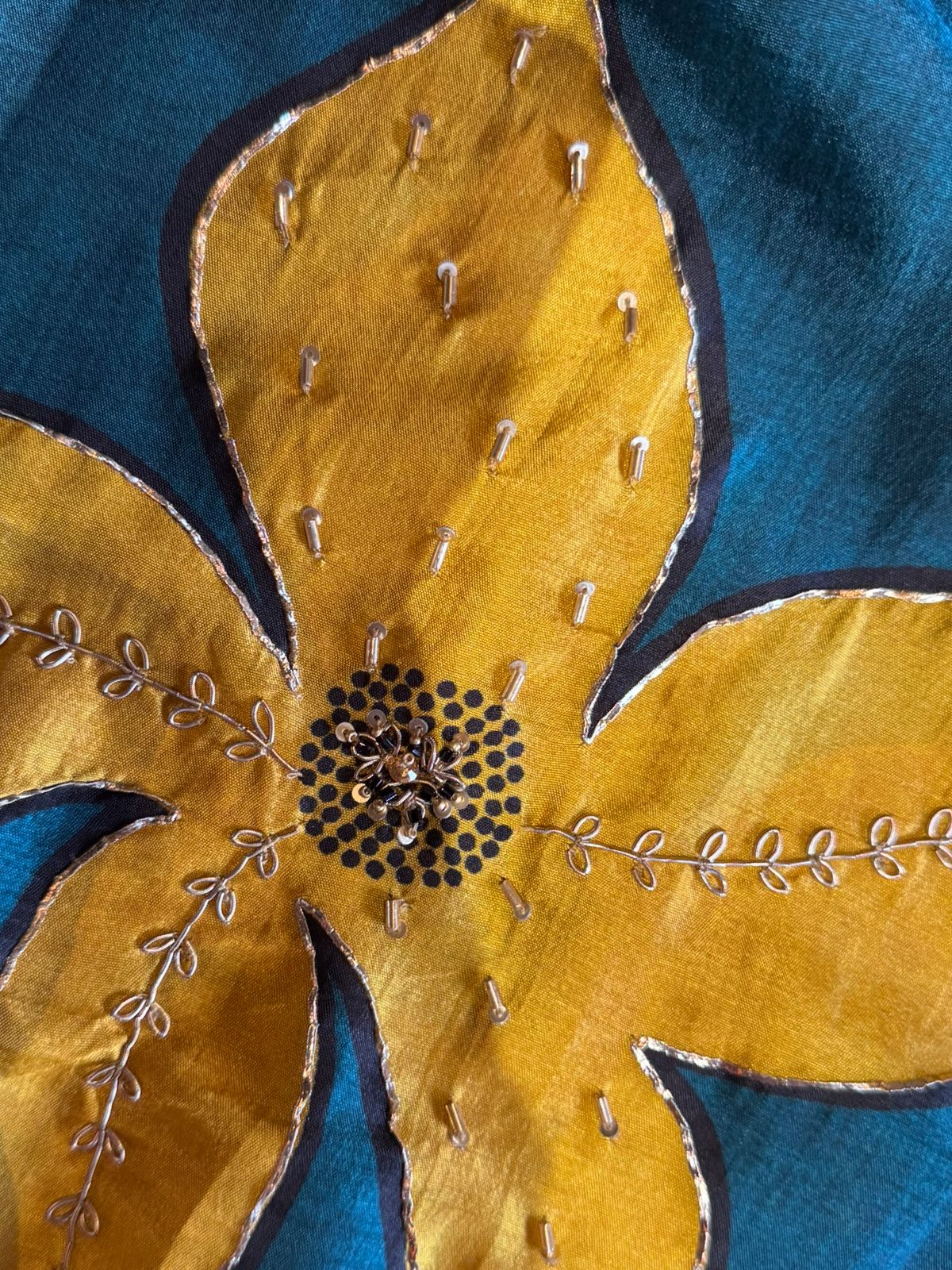 Teal-blue ethnic kurta