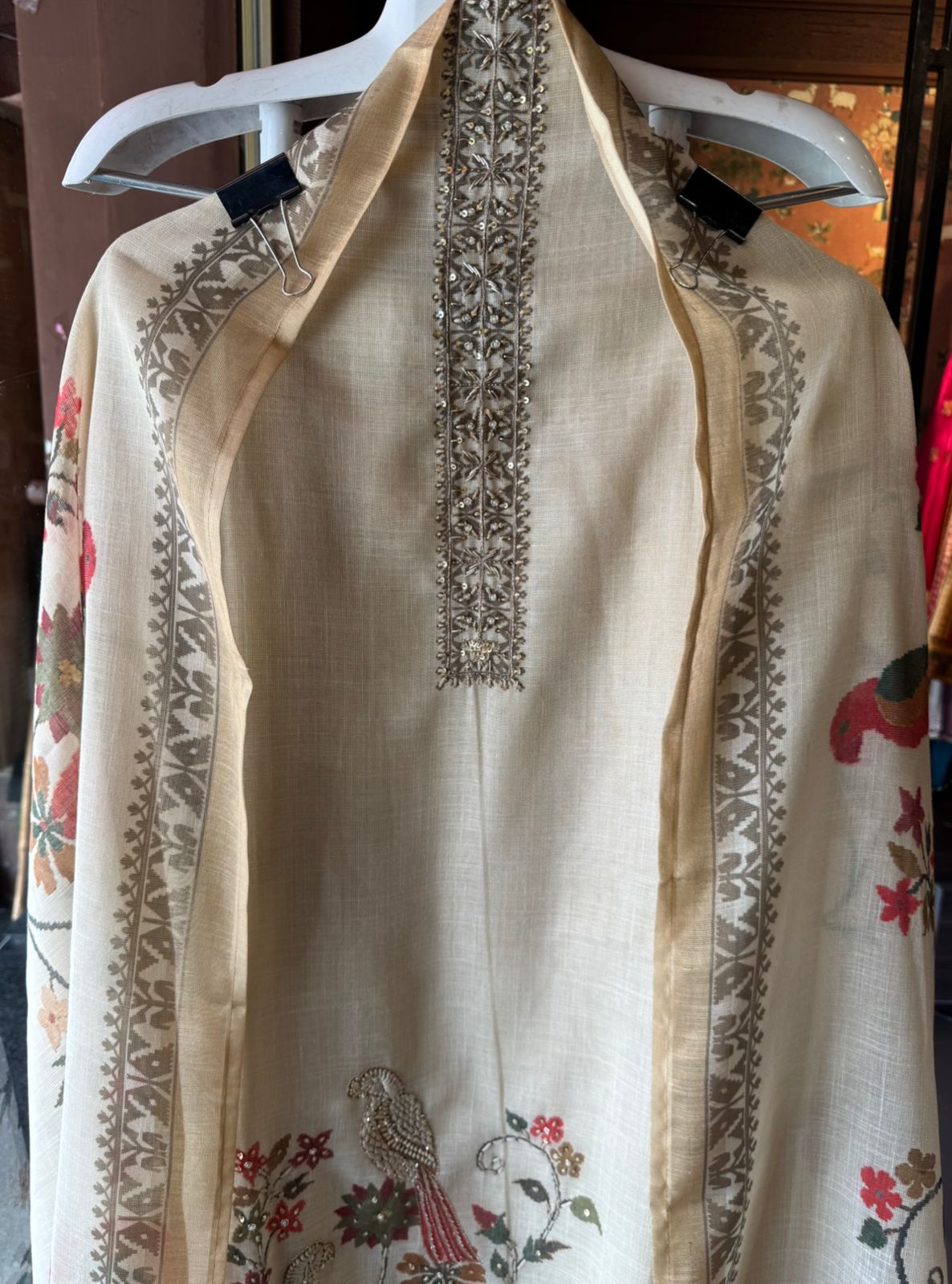 cream-beige ethnic kurta