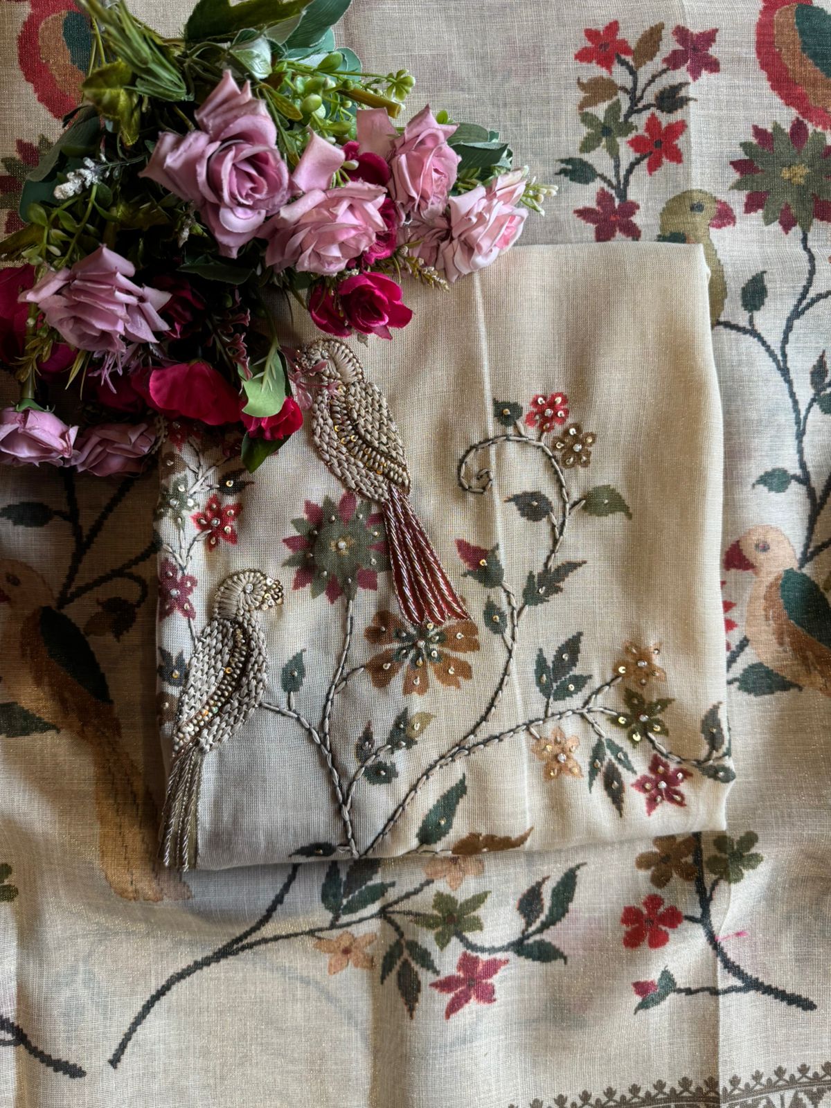 cream-beige ethnic kurta