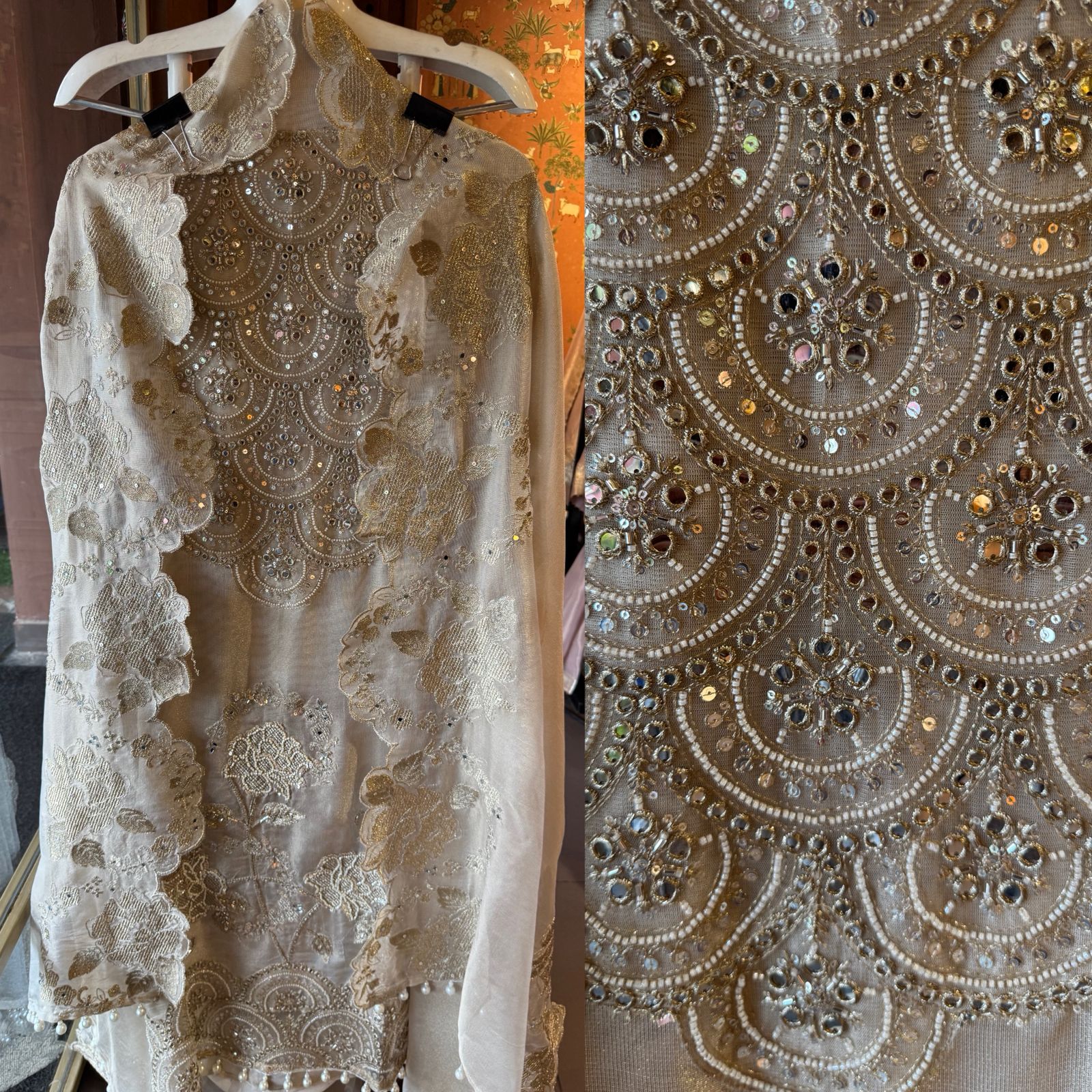 Heavily embellished fabric Suit