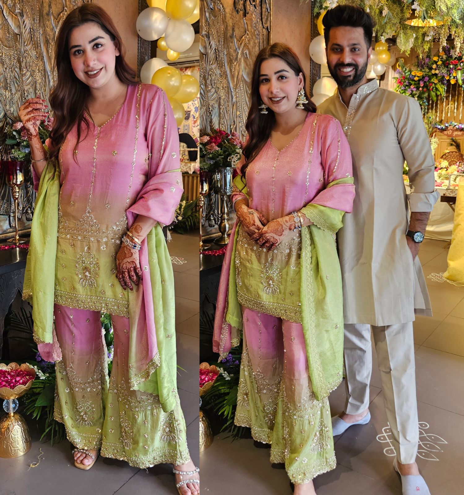 Shimmer sharara set festive ethnic outfit