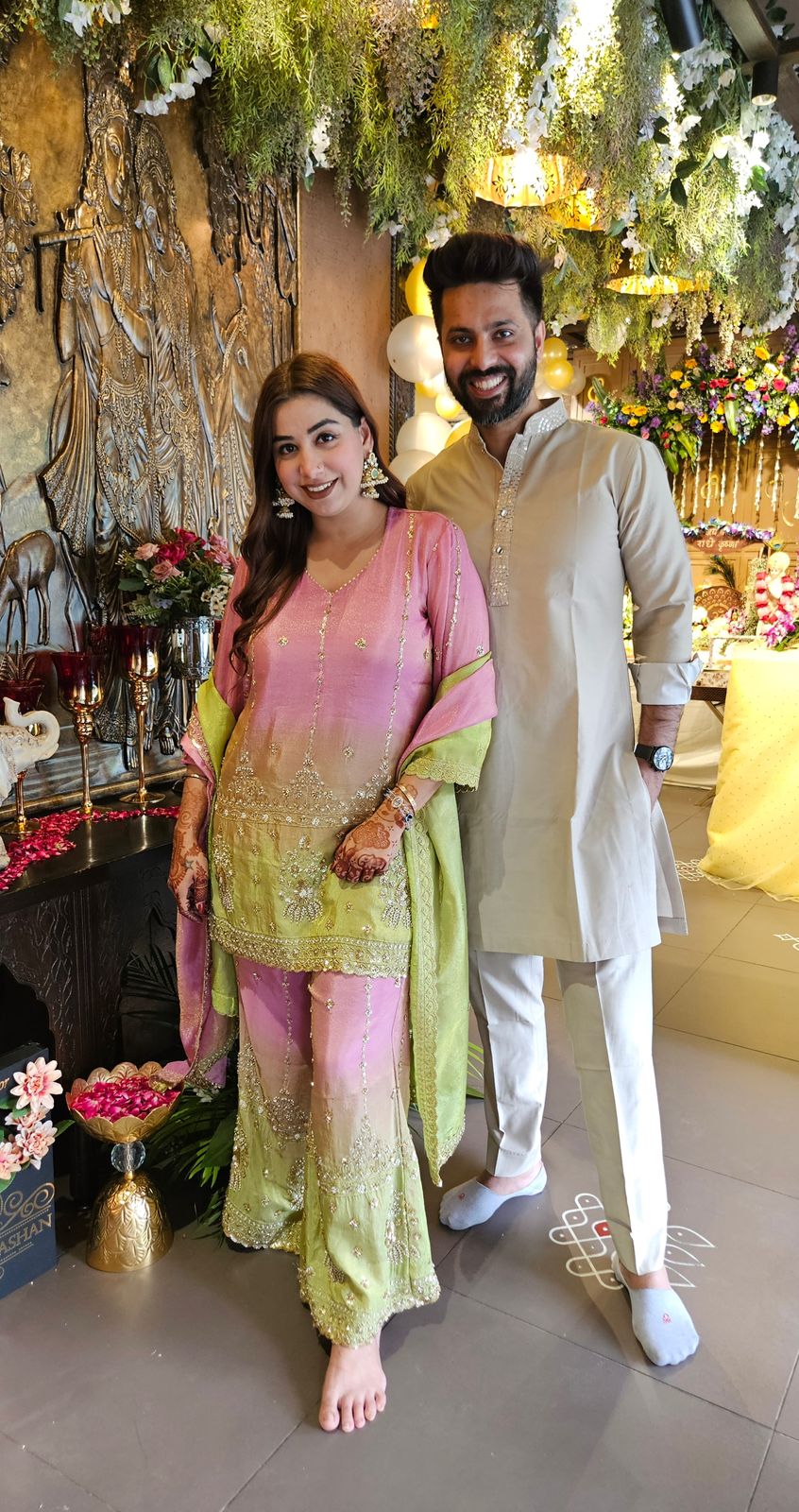 Shimmer sharara set festive ethnic outfit