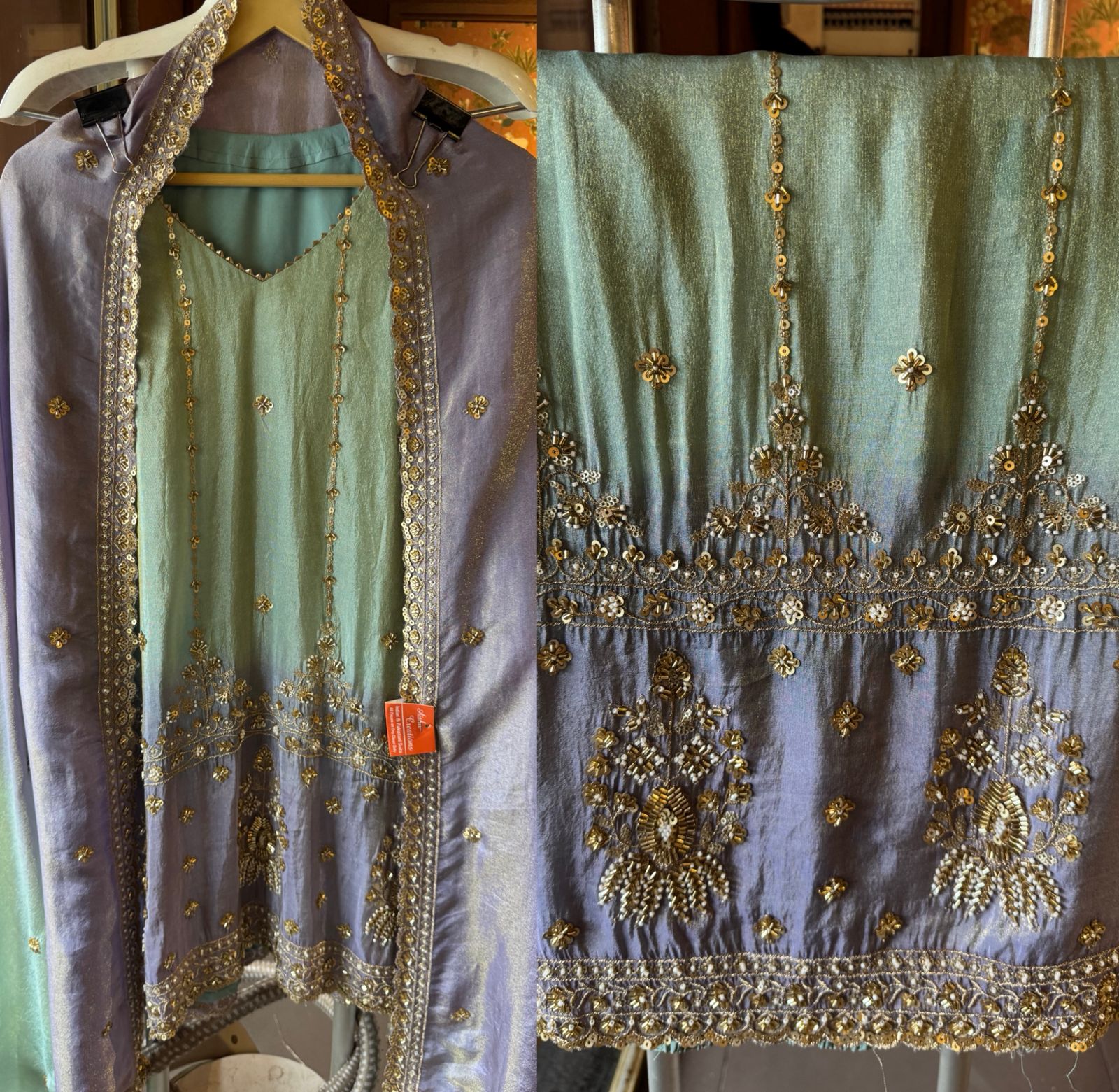 Shimmer sharara set festive ethnic outfit