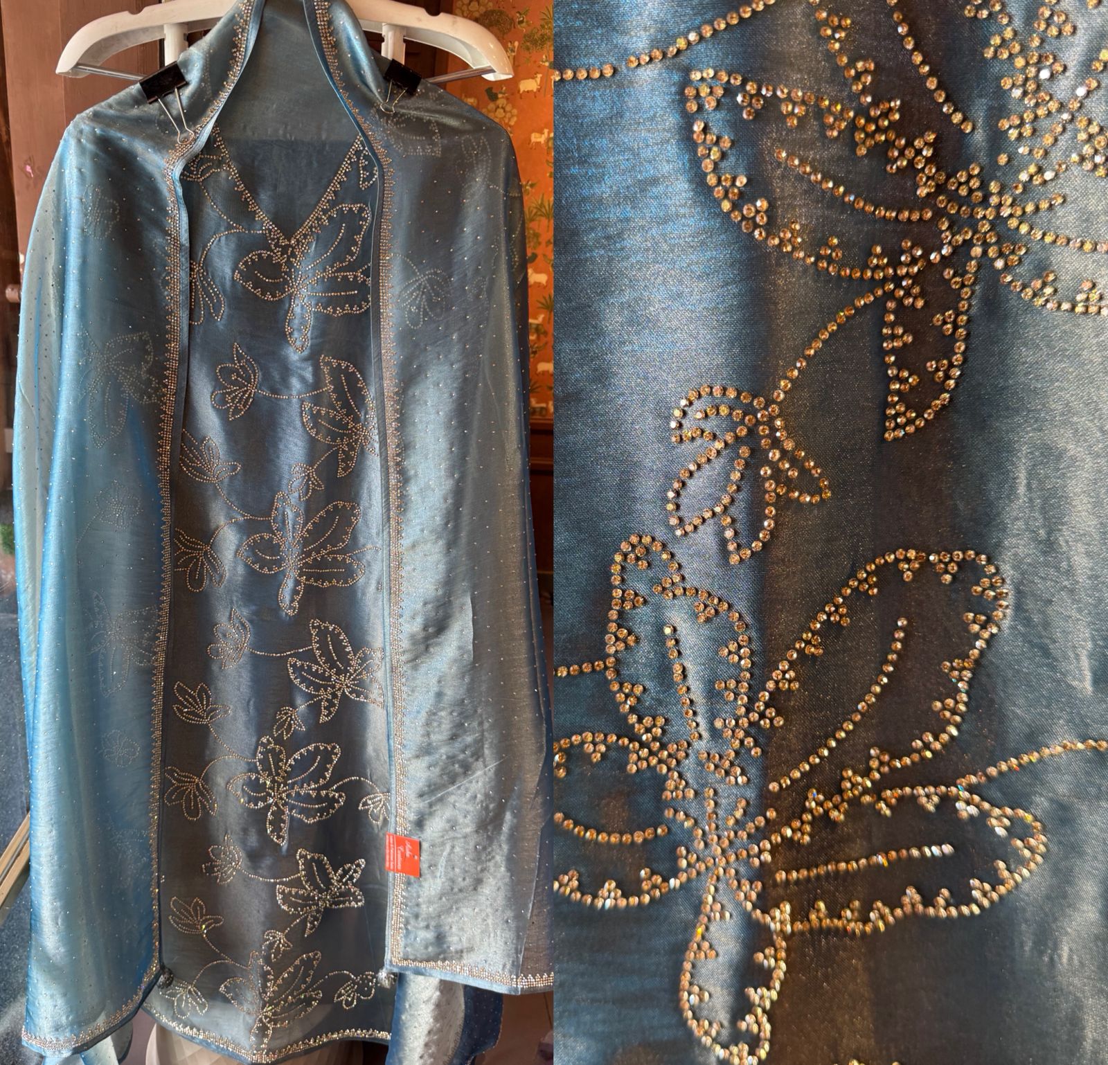 BEAUTIFUL UNSTITCHED SUIT DESIGN ON TISSUE