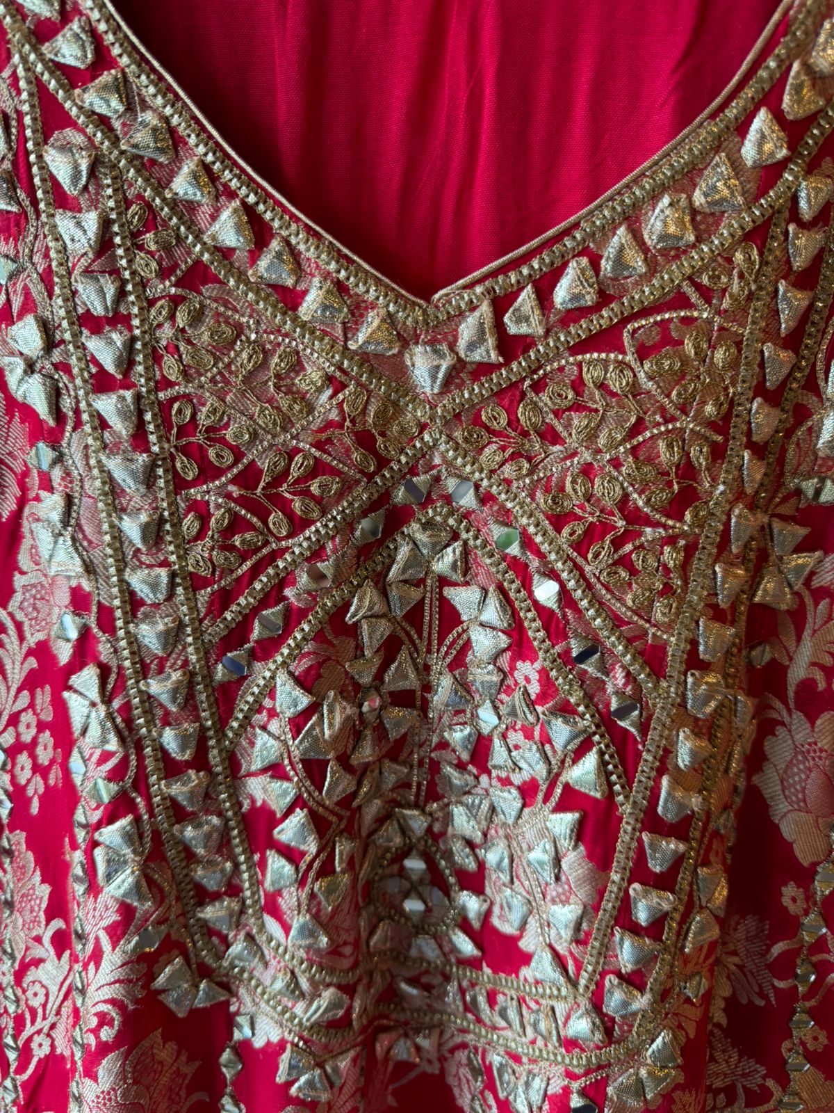 Traditional heavily embroidered Anarkali suit