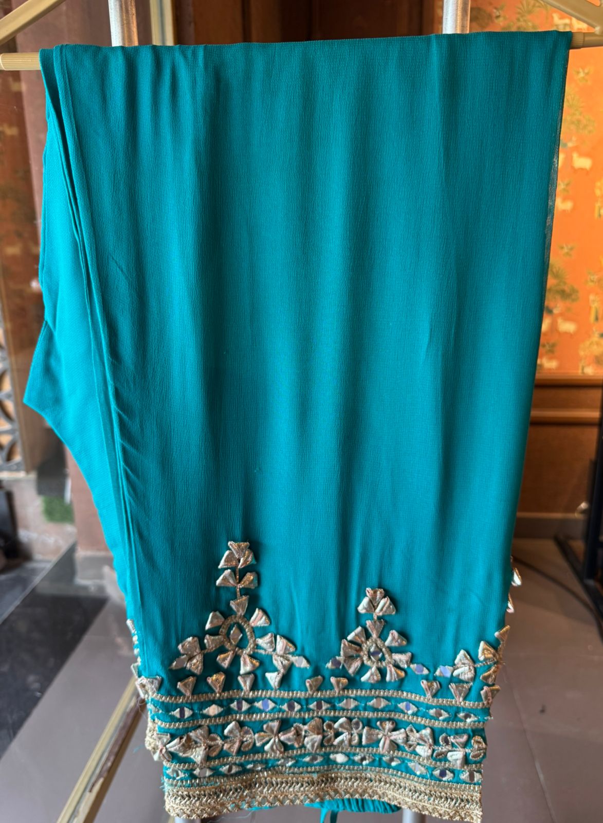 Traditional heavily embroidered Anarkali suit