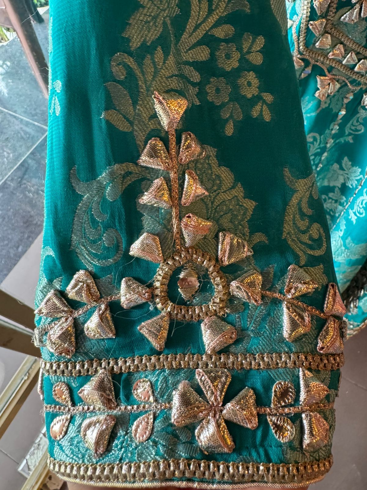 Traditional heavily embroidered Anarkali suit