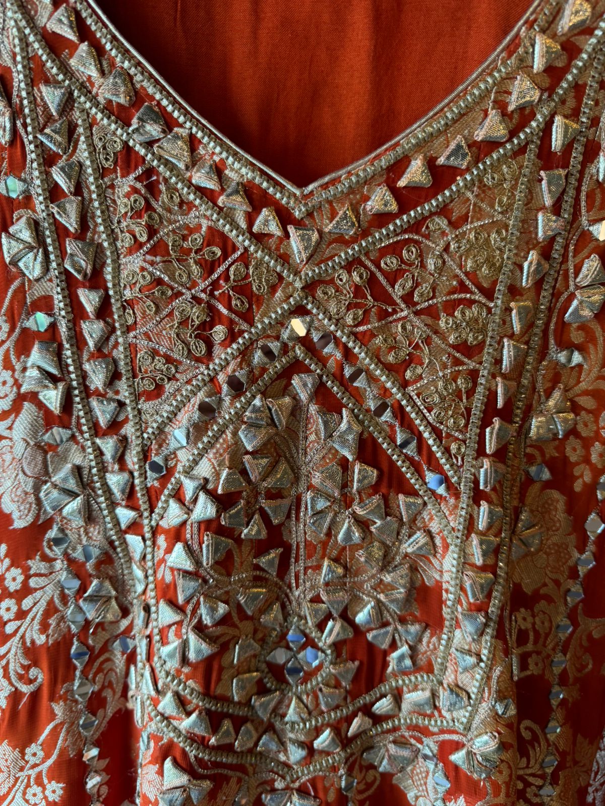 Traditional heavily embroidered Anarkali suit