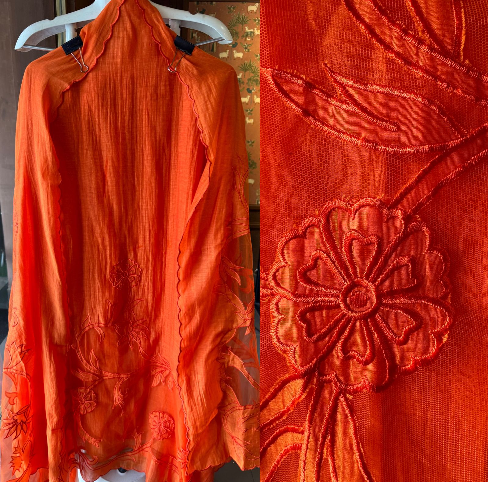 Pure Mul Crushed Chanderi unstitched Kurta