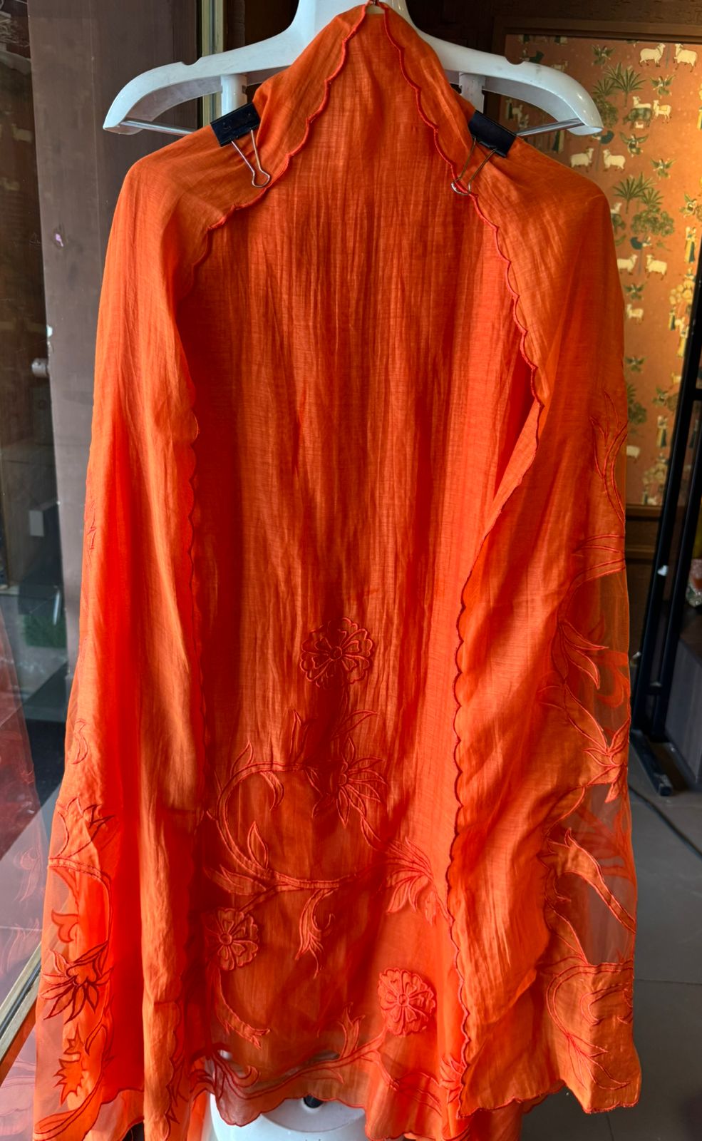 Pure Mul Crushed Chanderi unstitched Kurta