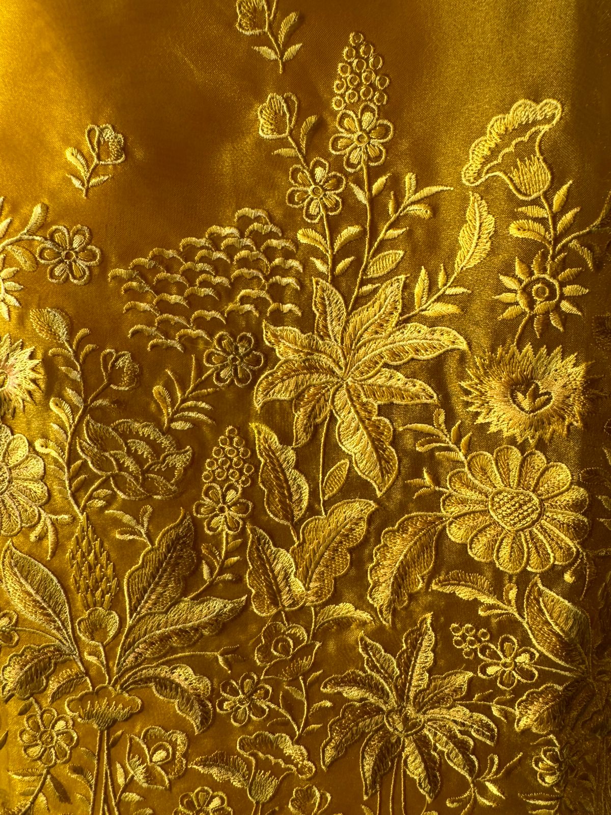 Pure Glass tissue Heavy floral thread embroidered Suit