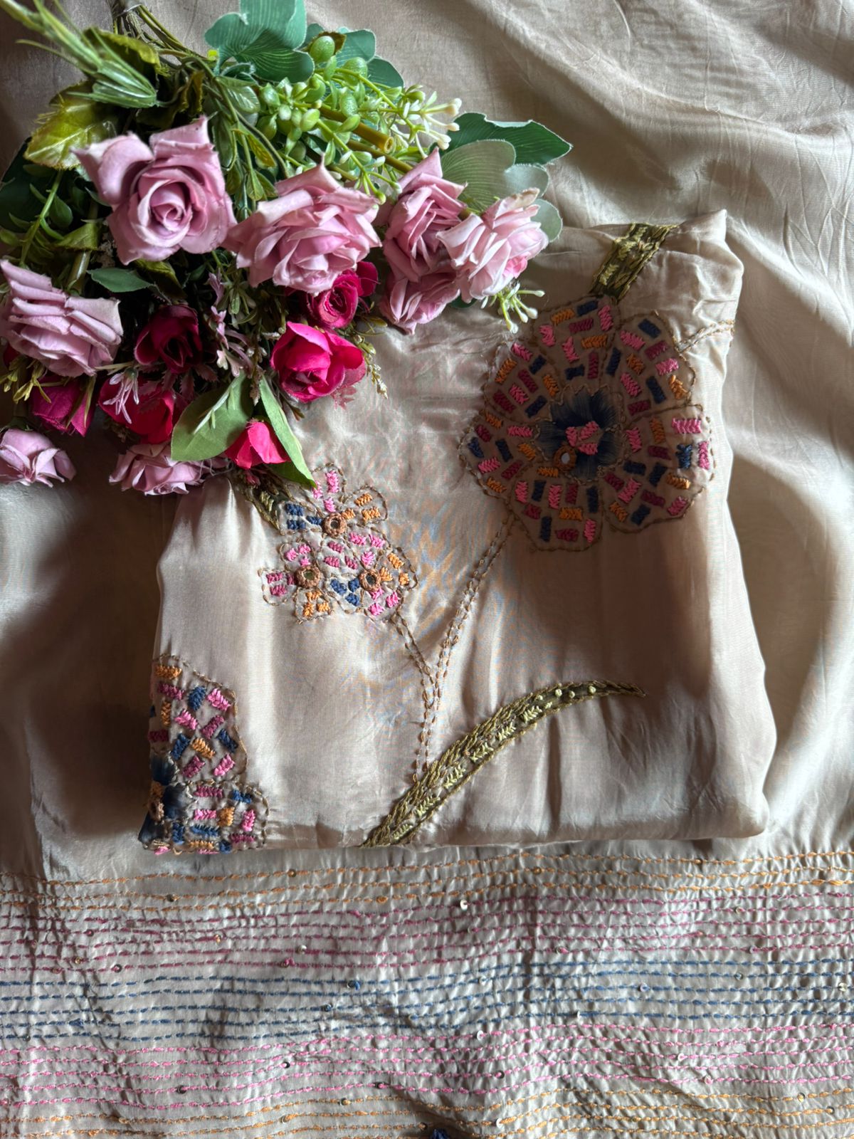 Beautiful Kantha work embroidery