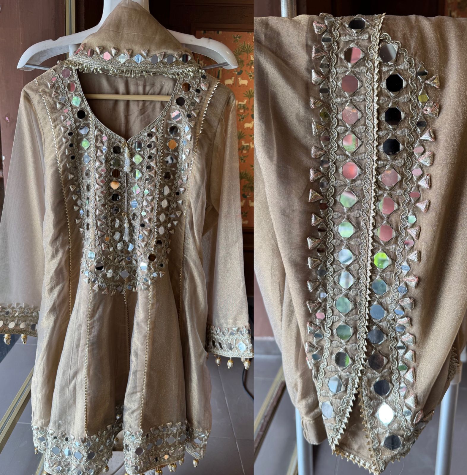 Shimmer Stitched anarkali set/Ethnic suit