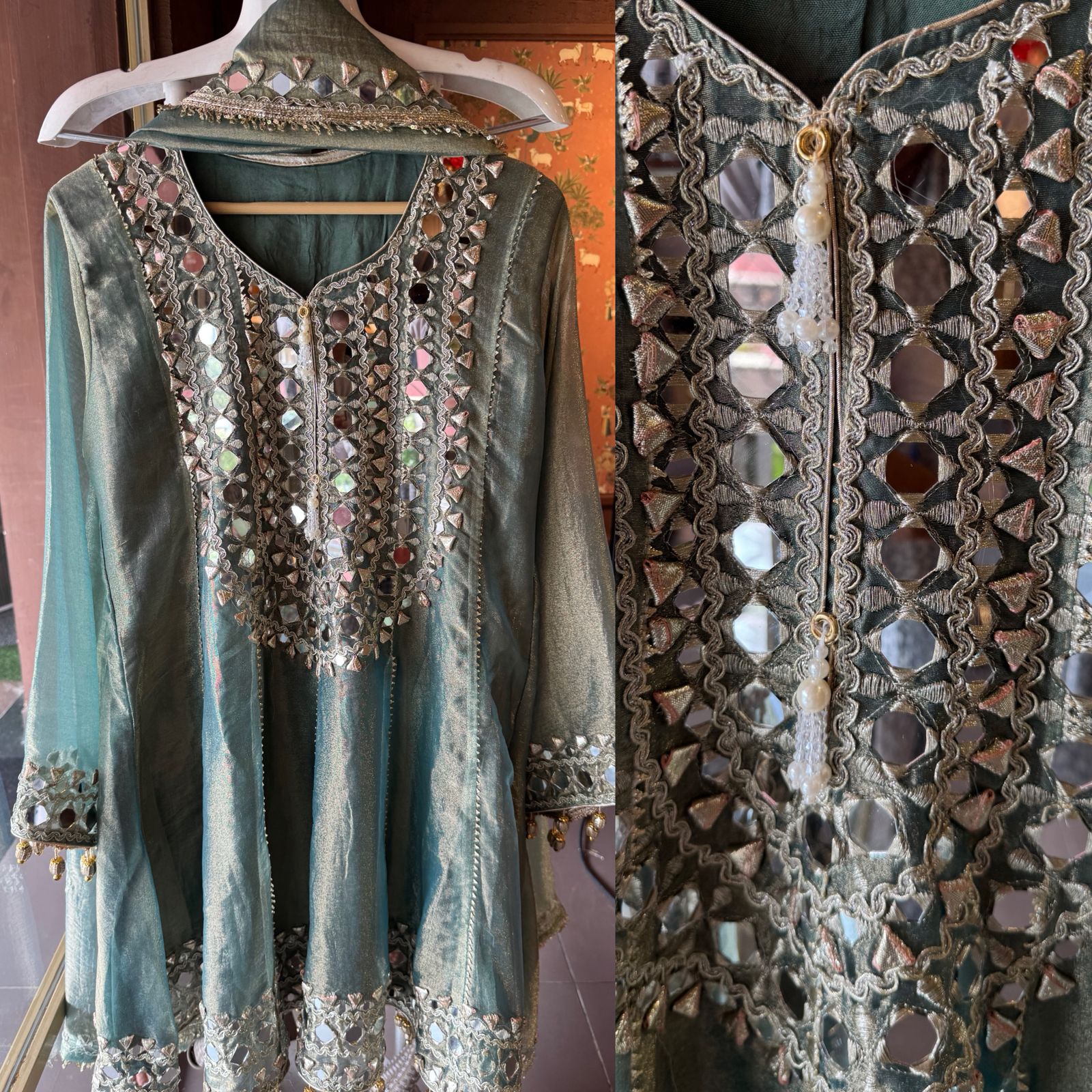 Shimmer Stitched anarkali set/Ethnic suit