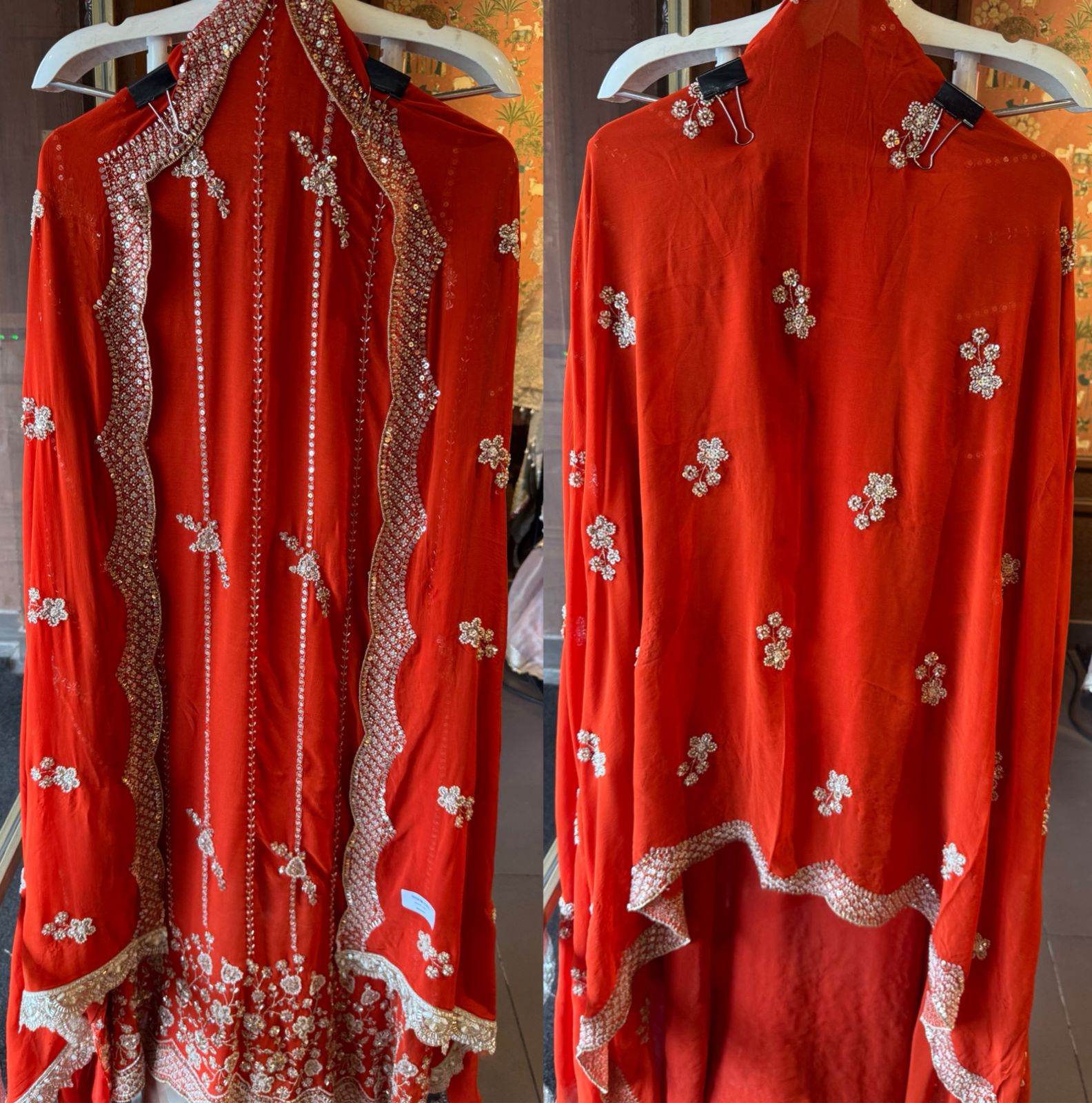 traditional deep Cherry red ethnic suit