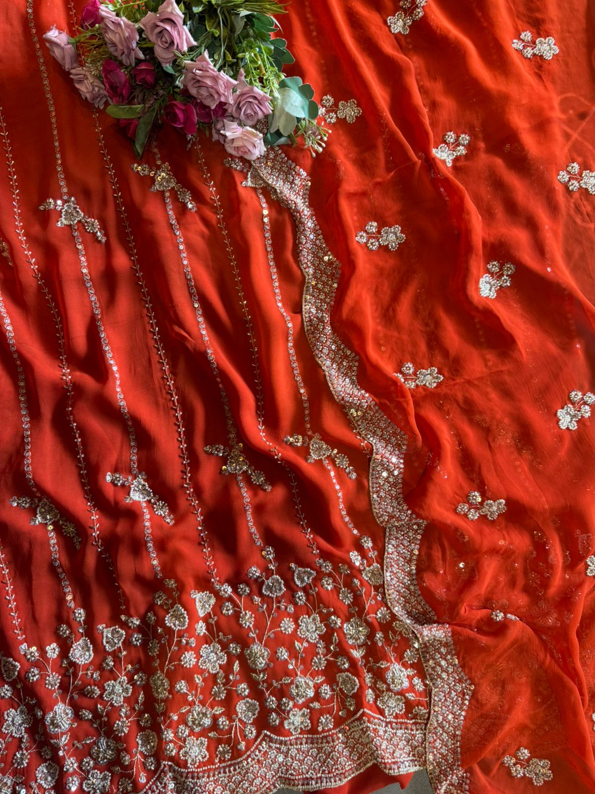 traditional deep Cherry red ethnic suit