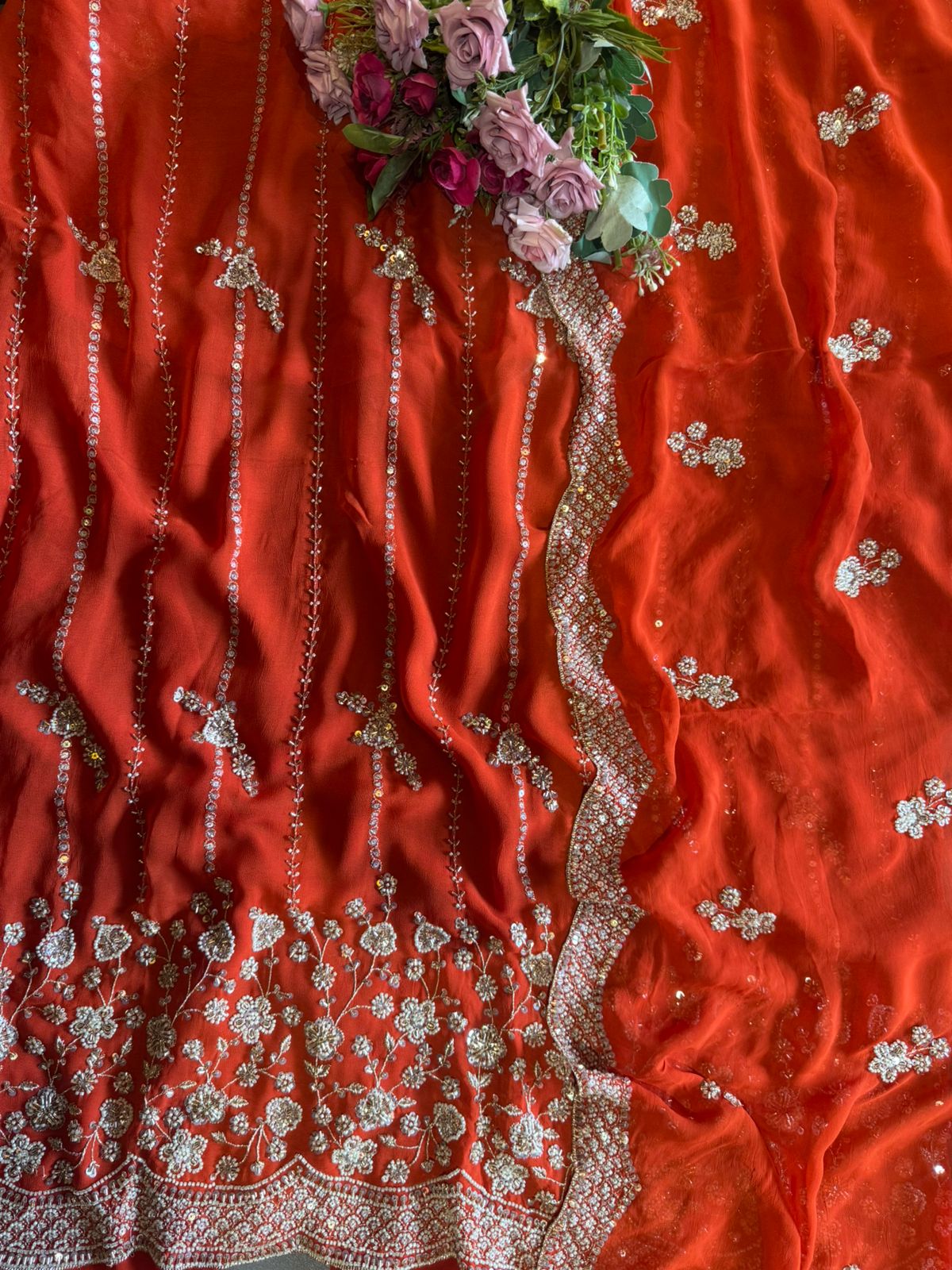 traditional deep Cherry red ethnic suit