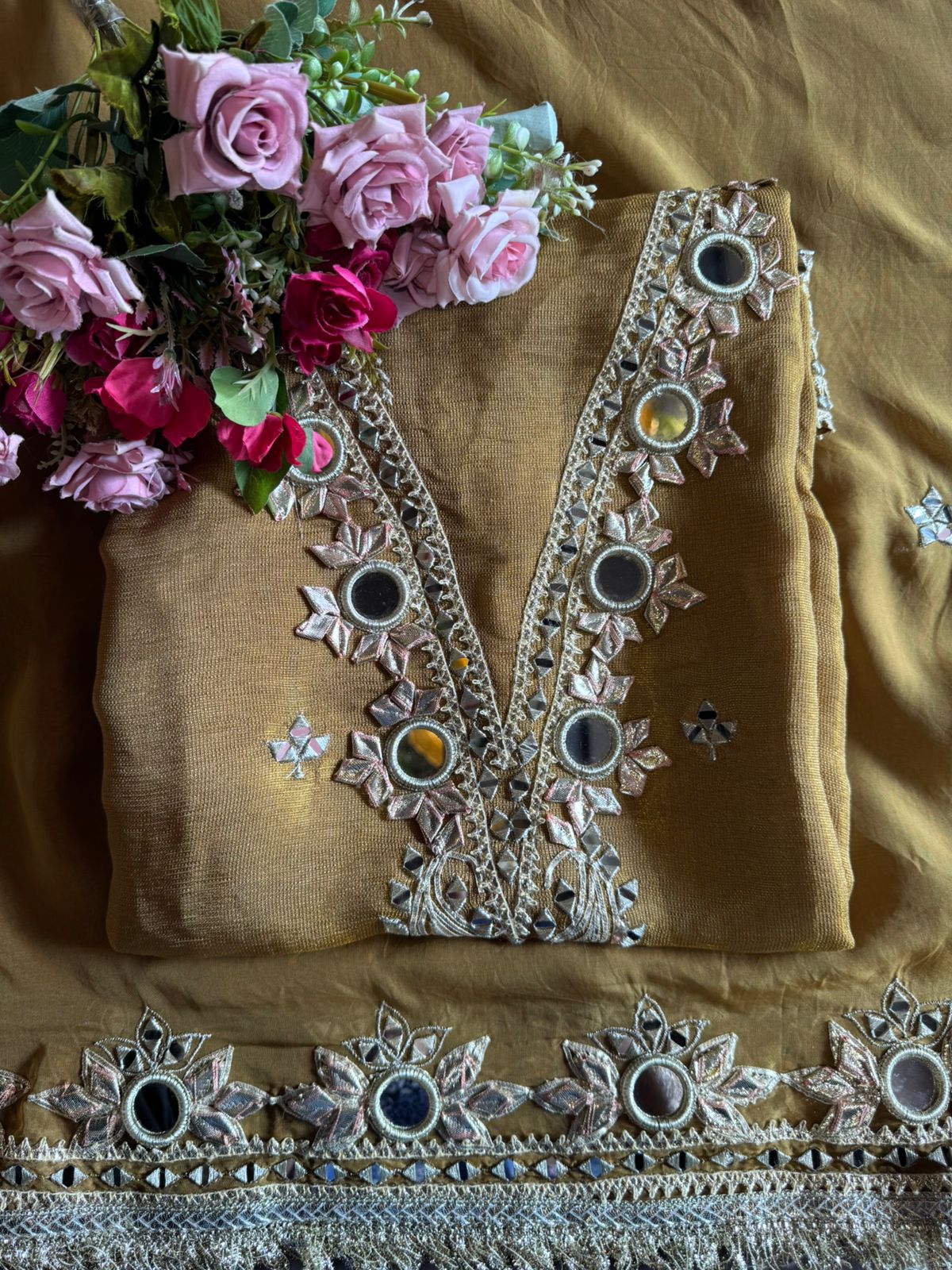 Beautiful mustard yellow ethnic suit