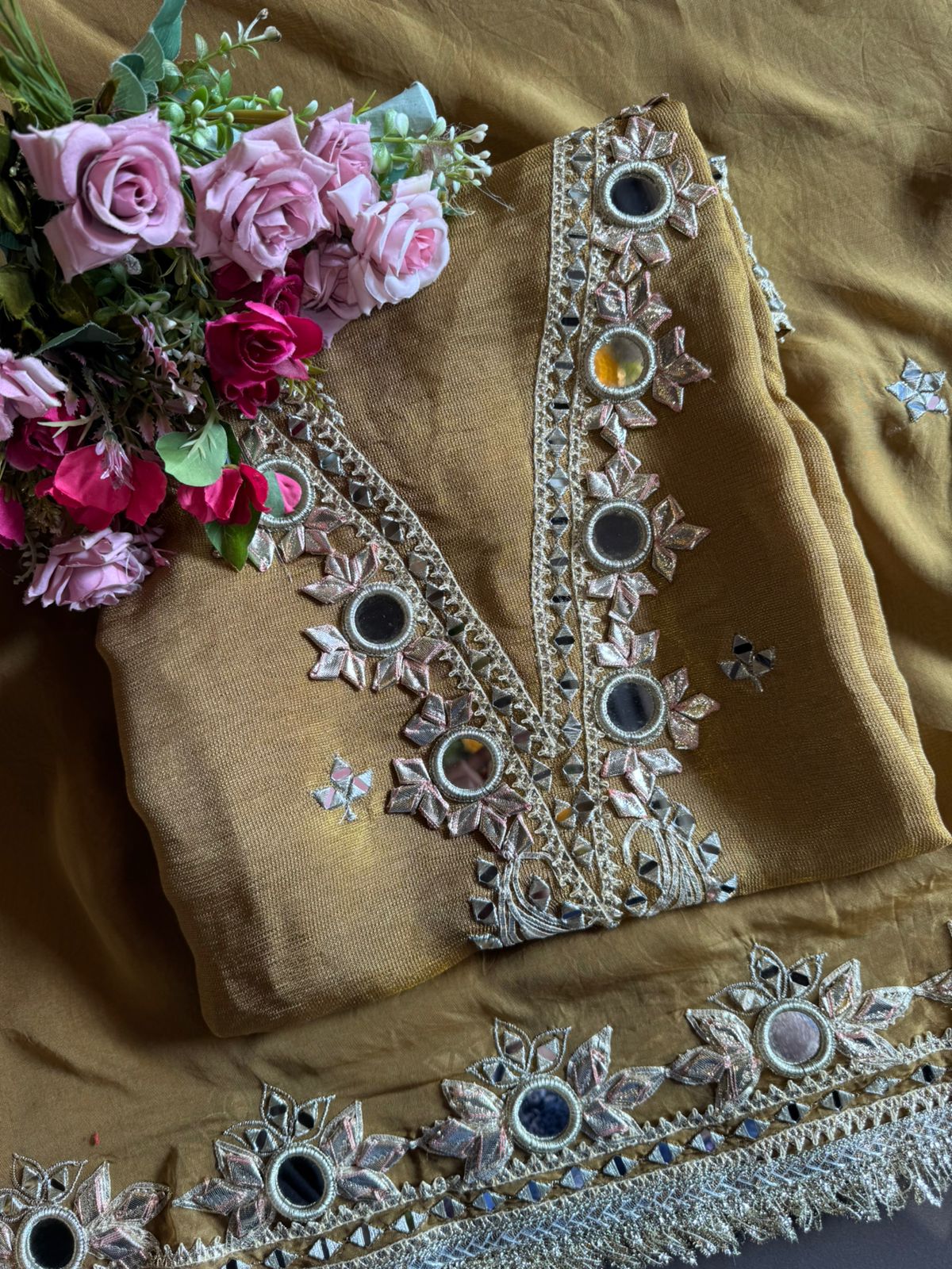 Beautiful mustard yellow ethnic suit