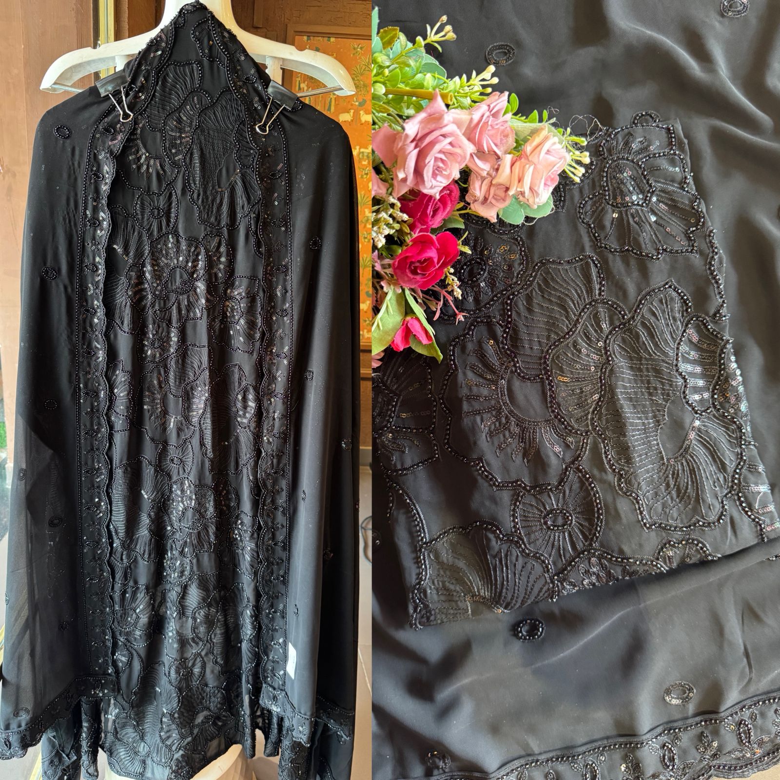 Pure Georgette floral designer unstitched suit