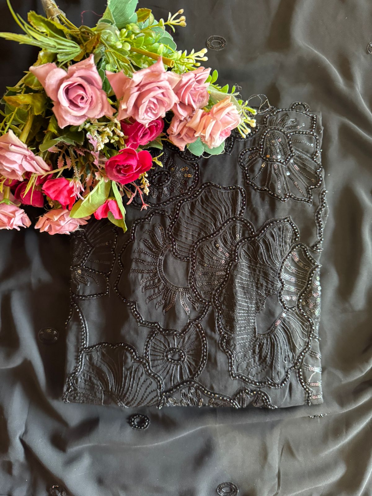 Pure Georgette floral designer unstitched suit