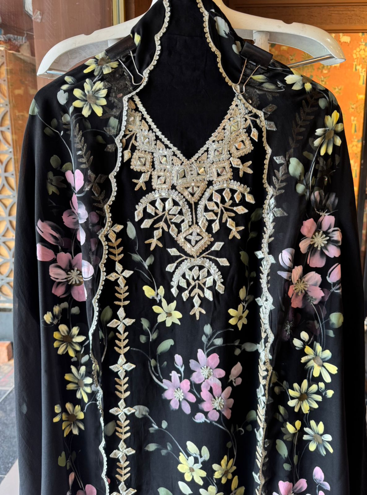 Organza Unstitched designer Suit