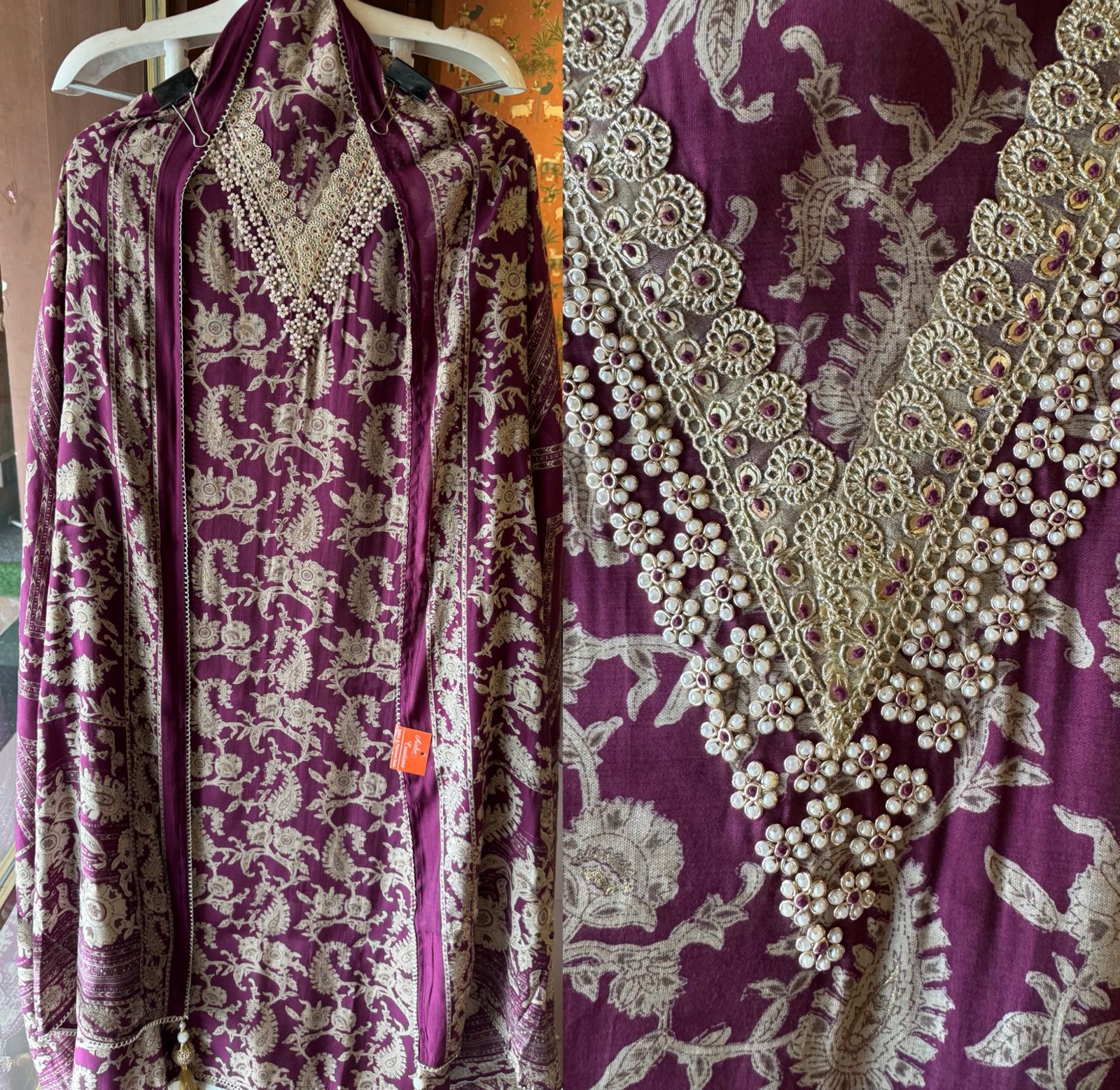 Mul Mul cotton Muslin Unstitched Suit