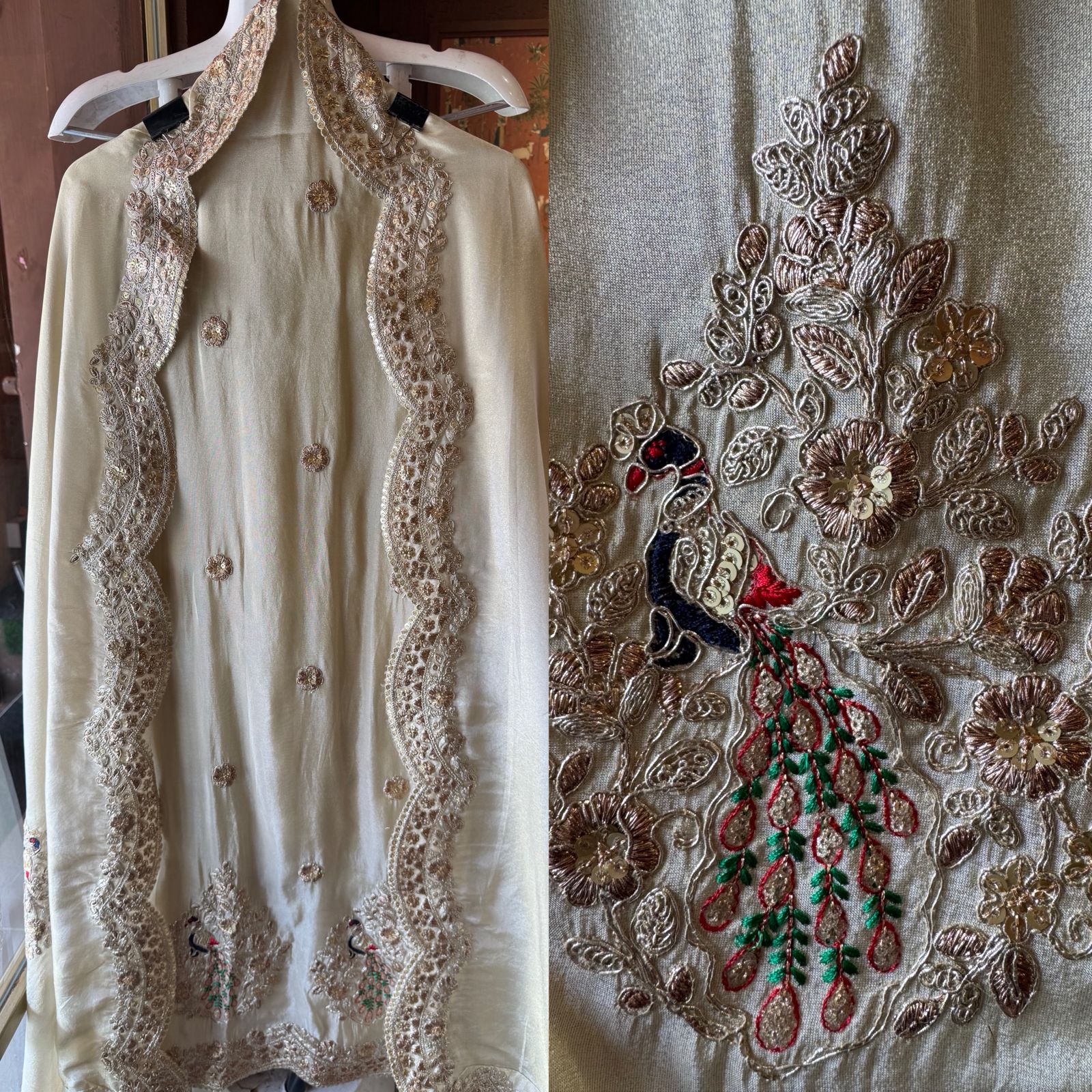 Beautiful ethnic Suit on soft shimmer tissue