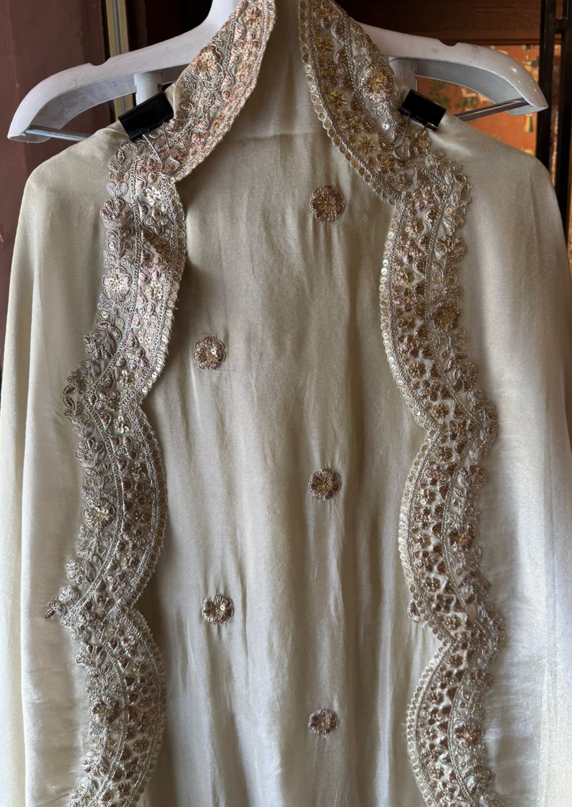 Beautiful ethnic Suit on soft shimmer tissue