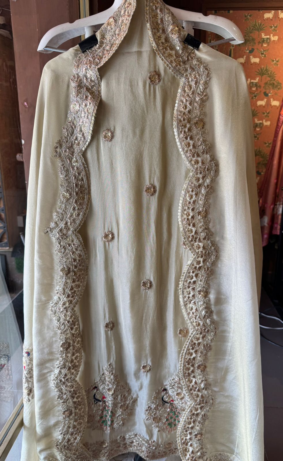 Beautiful ethnic Suit on soft shimmer tissue