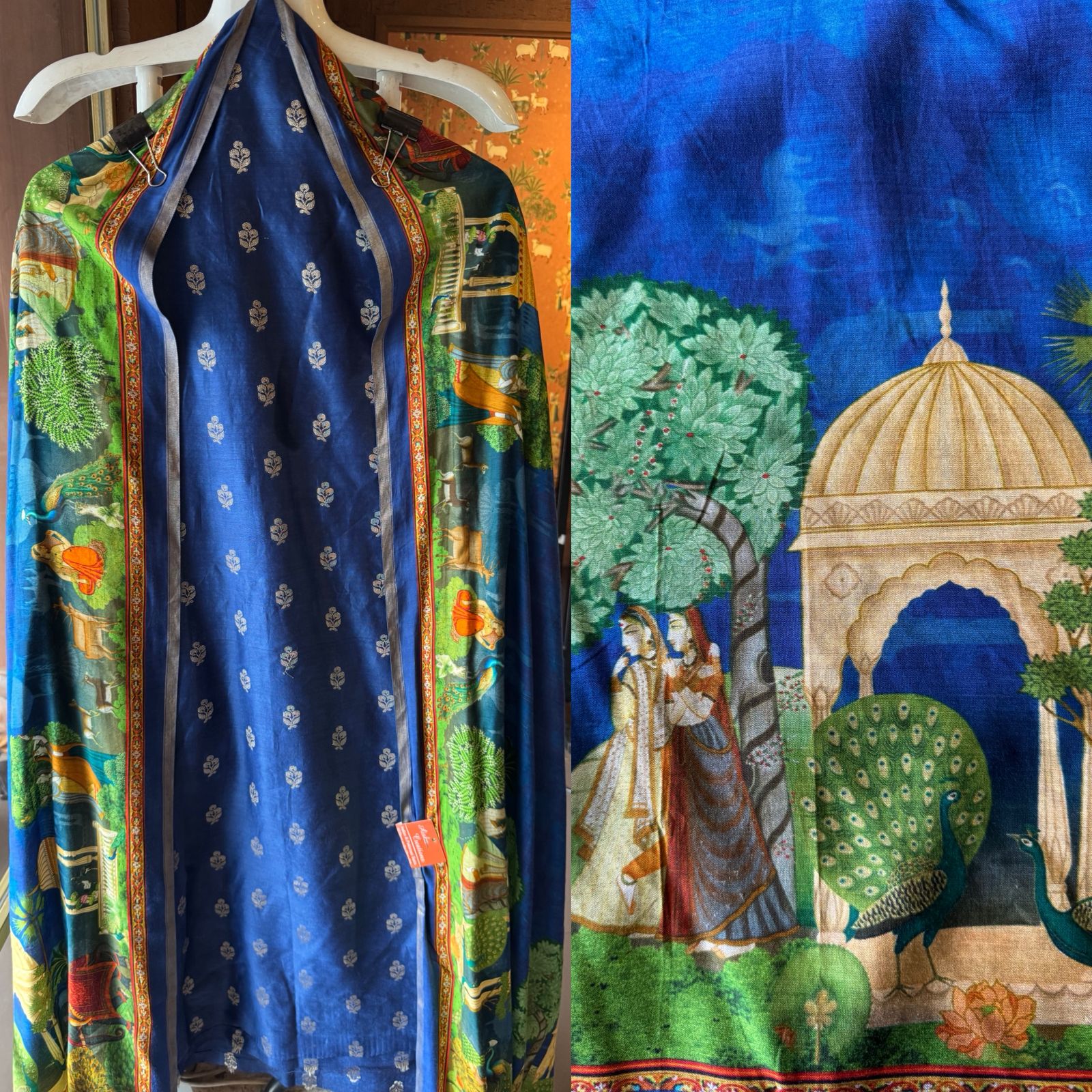 Silk Shirt with striking Rajasthani miniature painting