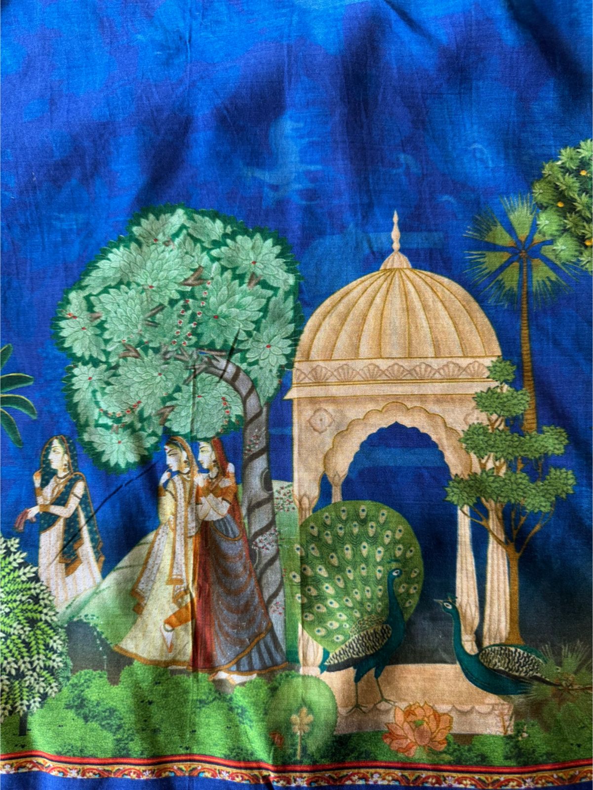 Silk Shirt with striking Rajasthani miniature painting