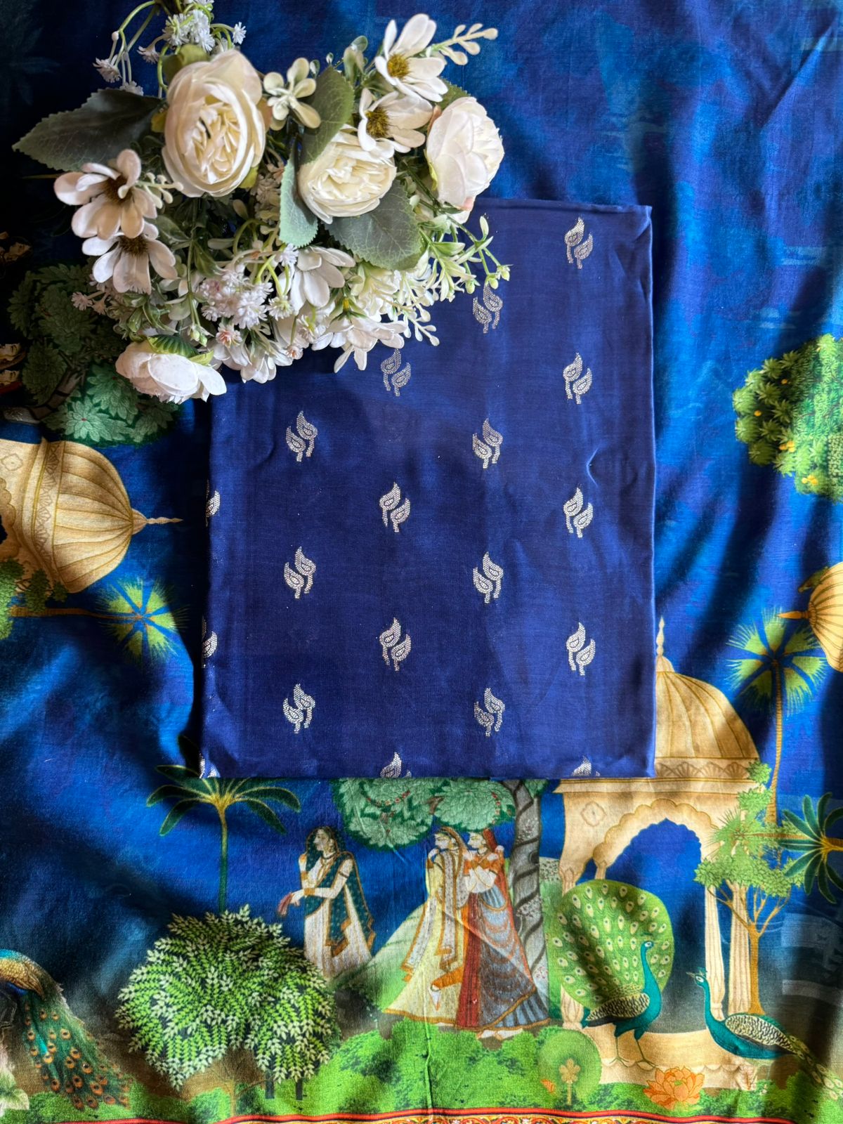 Silk Shirt with striking Rajasthani miniature painting